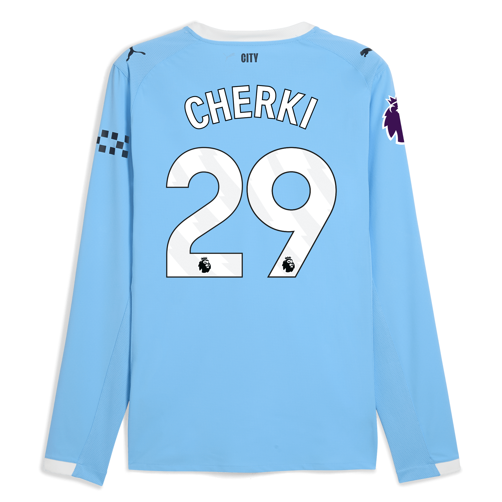 Manchester City manchester city premier league home authentic jersey 202526 long sleeve with cherki 29 printing Collection - ManchesterCitystore.com