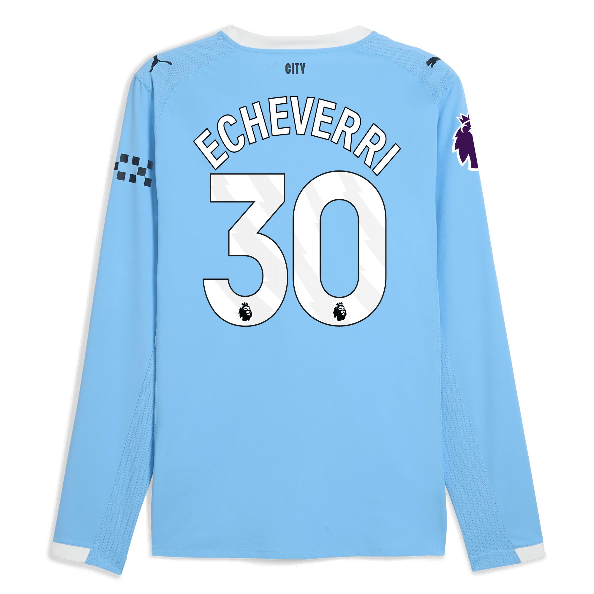 Manchester City manchester city premier league home authentic jersey 202526 long sleeve with echeverri 30 printing Collection - ManchesterCitystore.com