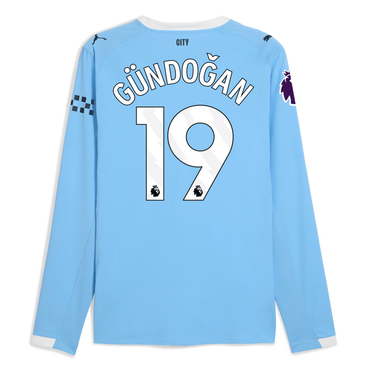 Manchester City manchester city premier league home authentic jersey 202526 long sleeve with gundogan 19 printing Collection - ManchesterCitystore.com