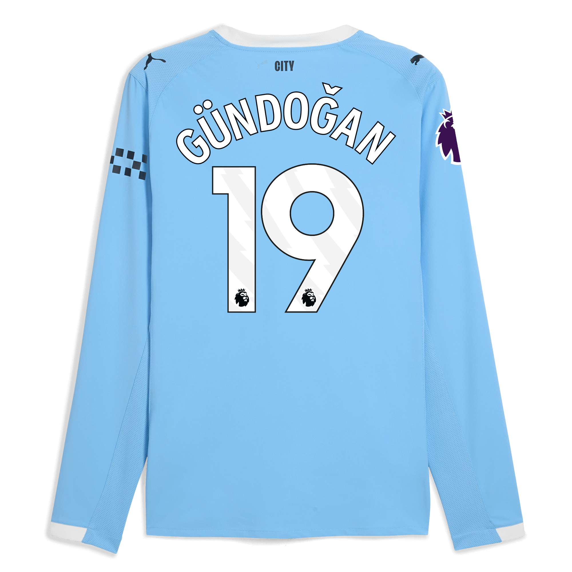 Manchester City manchester city premier league home authentic jersey 202526 long sleeve with gundogan 19 printing Collection - ManchesterCitystore.com