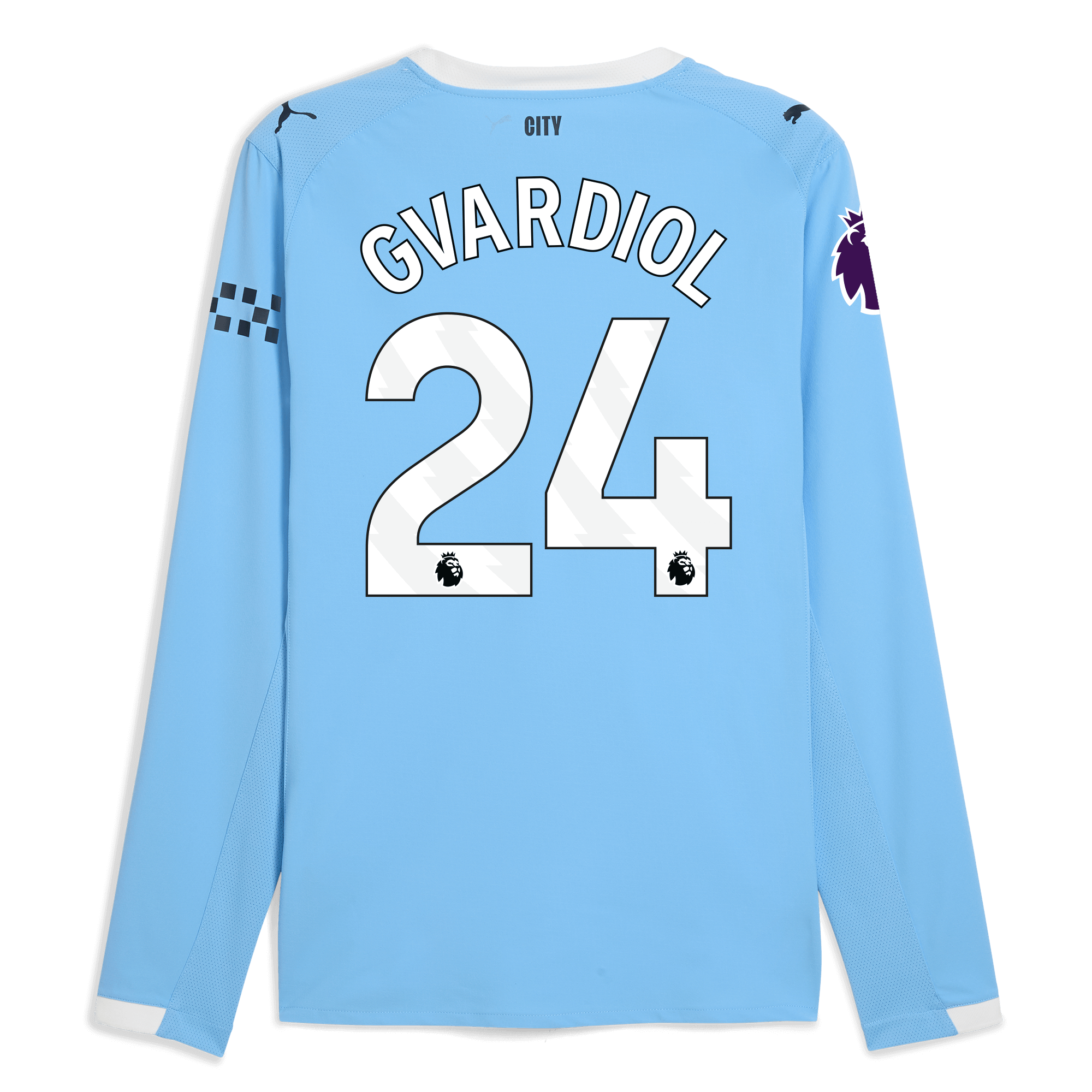 Manchester City manchester city premier league home authentic jersey 202526 long sleeve with gvardiol 24 printing Collection - ManchesterCitystore.com