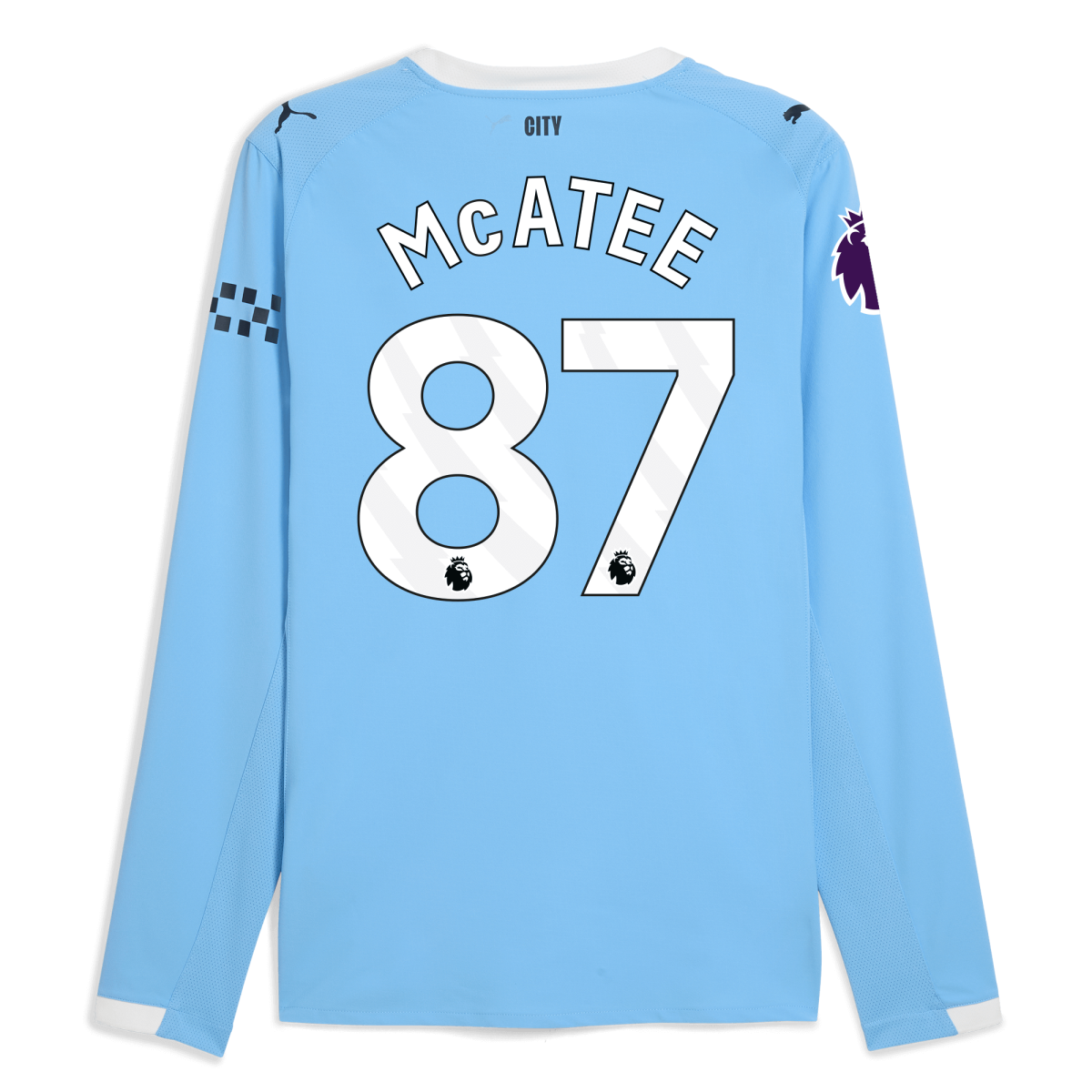 Manchester City manchester city premier league home authentic jersey 202526 long sleeve with mcatee 87 printing Collection - ManchesterCitystore.com