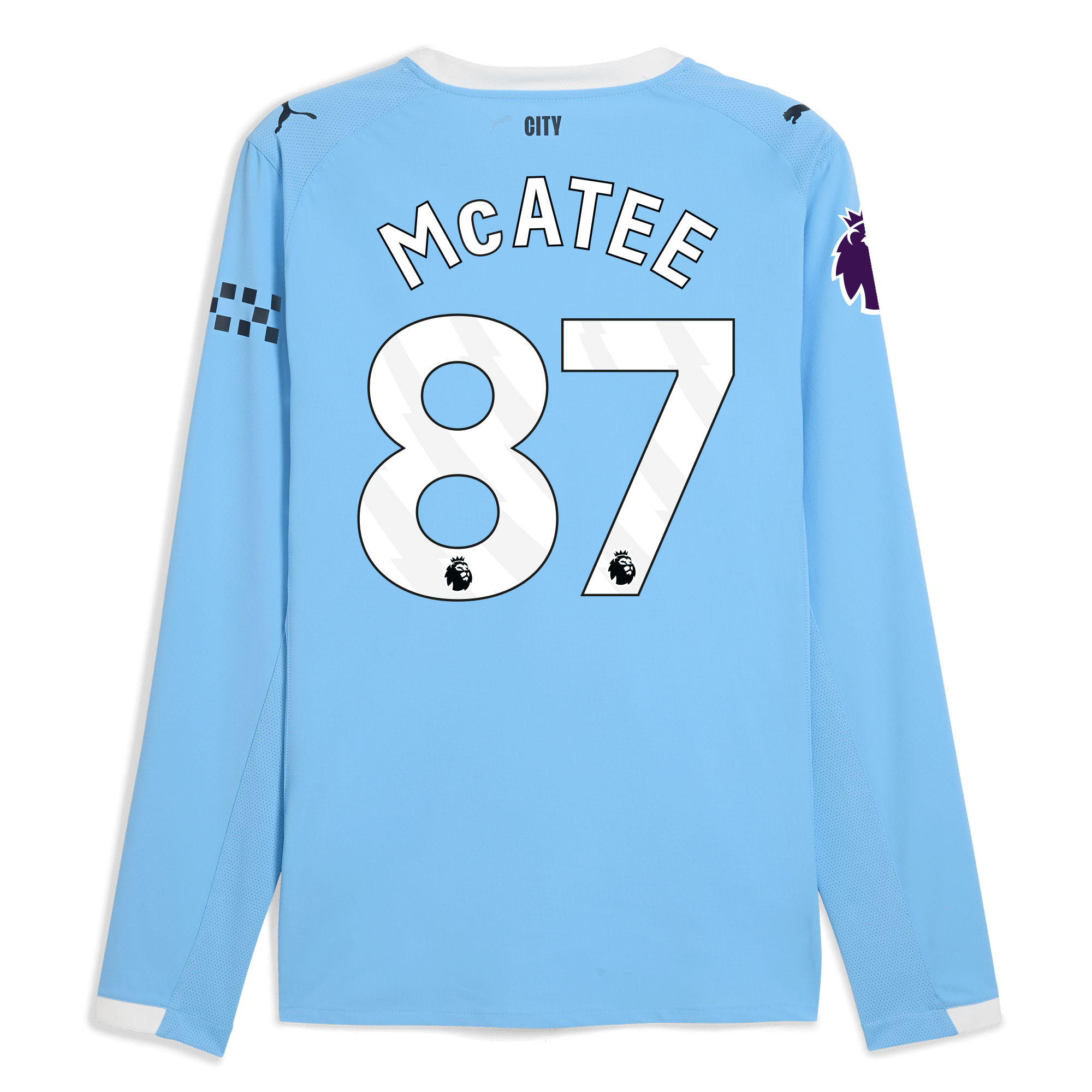 Manchester City manchester city premier league home authentic jersey 202526 long sleeve with mcatee 87 printing Collection - ManchesterCitystore.com