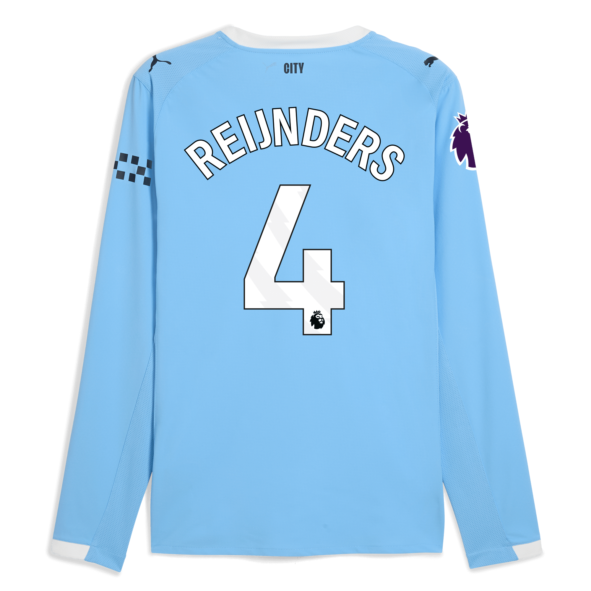 Manchester City manchester city premier league home authentic jersey 202526 long sleeve with reijnders 4 printing Collection - ManchesterCitystore.com