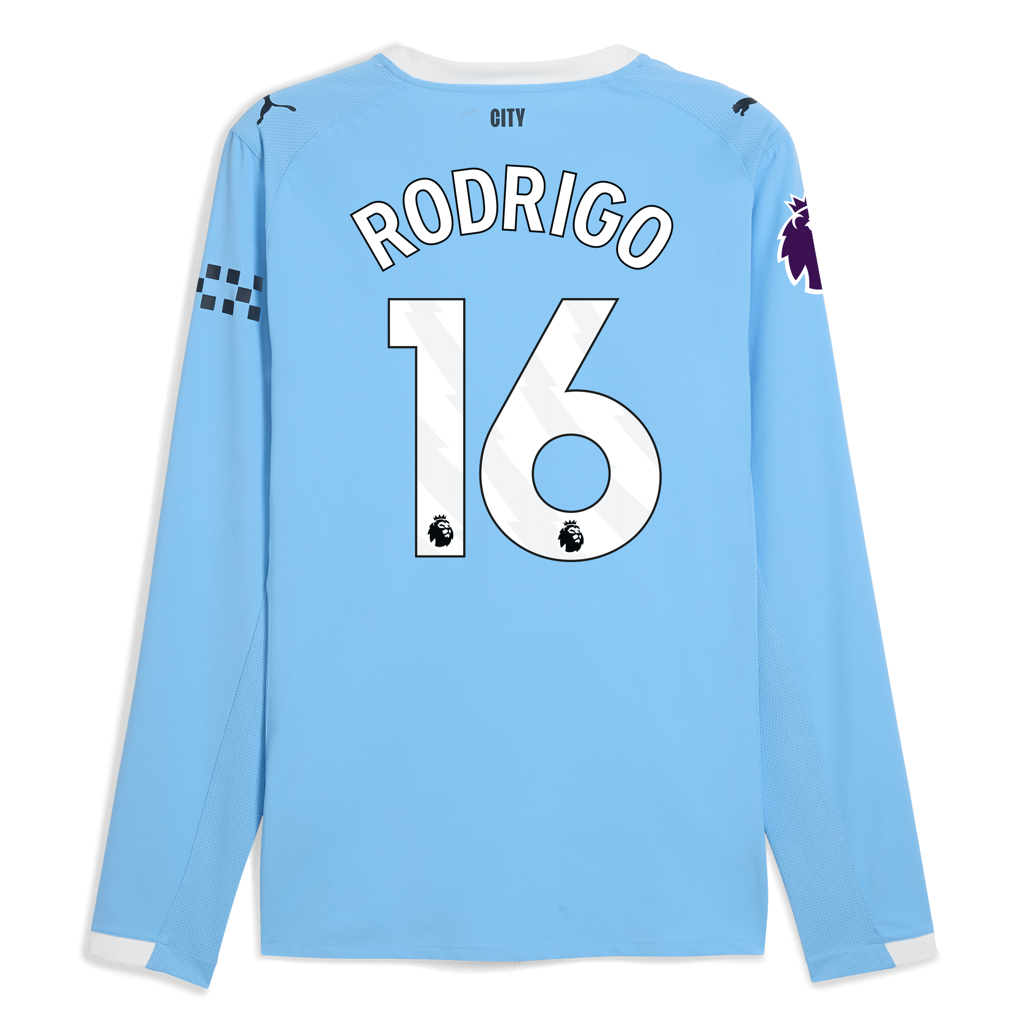 Manchester City manchester city premier league home authentic jersey 202526 long sleeve with rodrigo 16 printing Collection - ManchesterCitystore.com