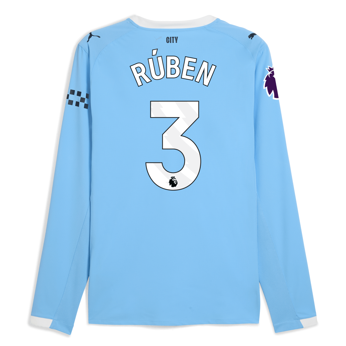 Manchester City manchester city premier league home authentic jersey 202526 long sleeve with ruben 3 printing Collection - ManchesterCitystore.com