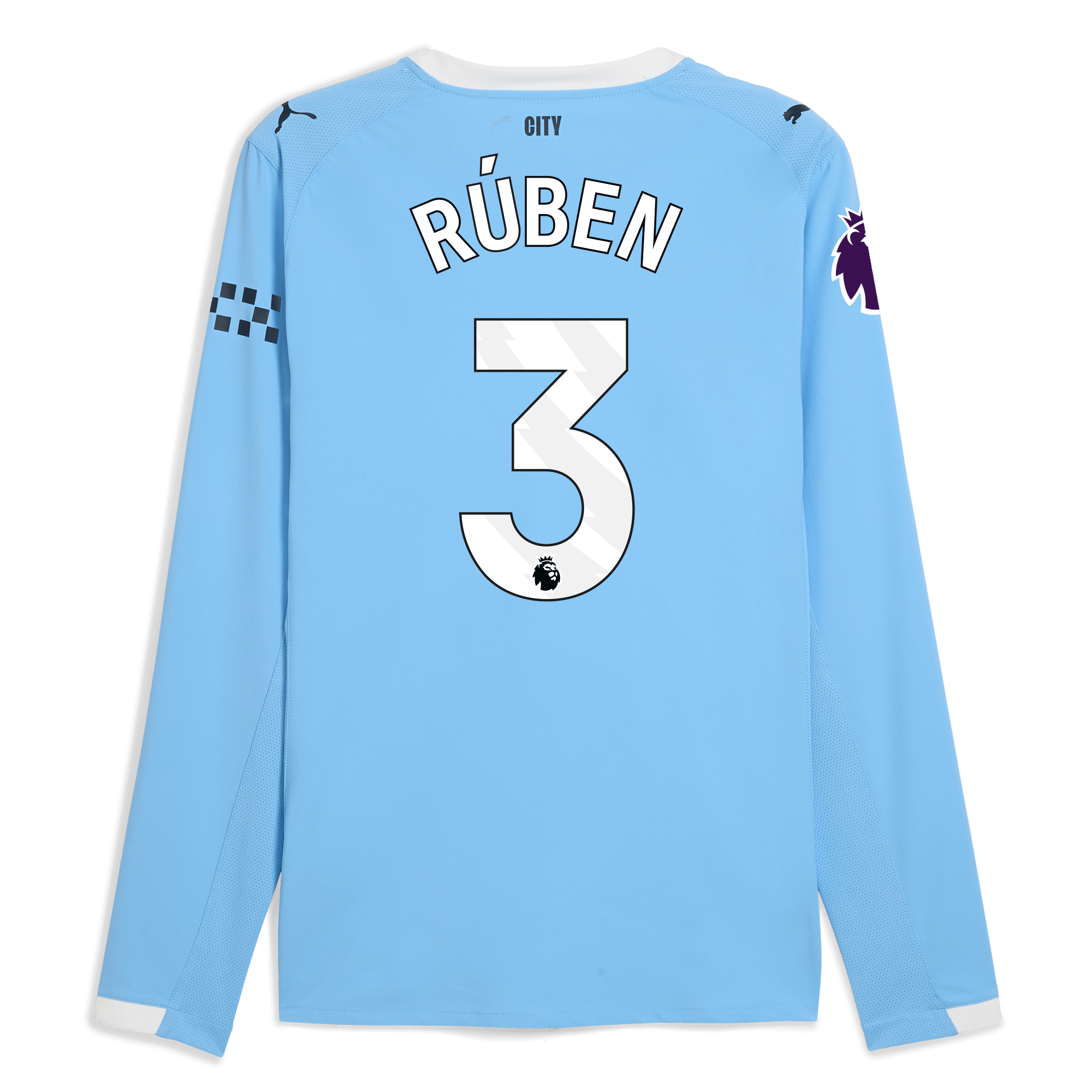 Manchester City manchester city premier league home authentic jersey 202526 long sleeve with ruben 3 printing Collection - ManchesterCitystore.com