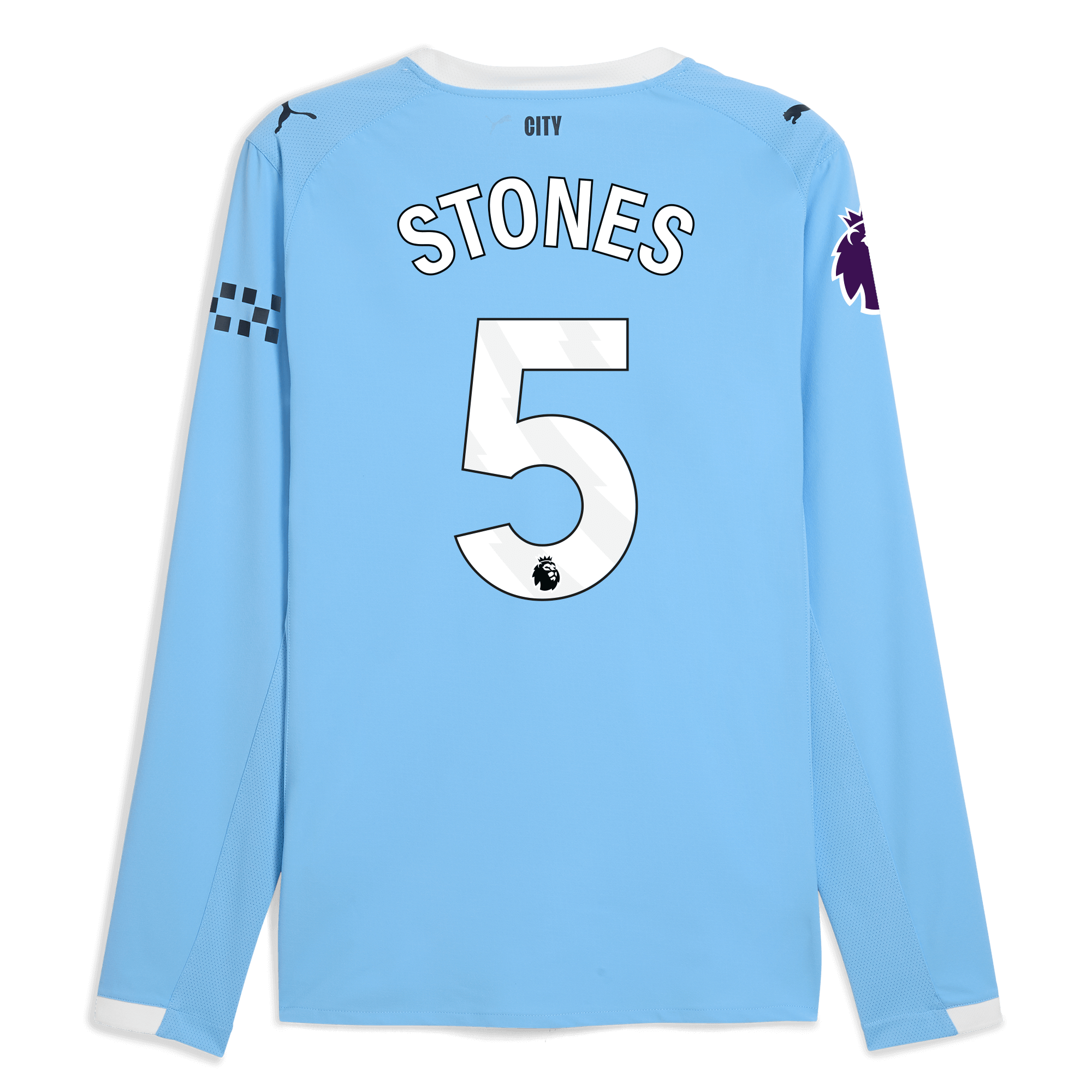 Manchester City manchester city premier league home authentic jersey 202526 long sleeve with stones 5 printing Collection - ManchesterCitystore.com