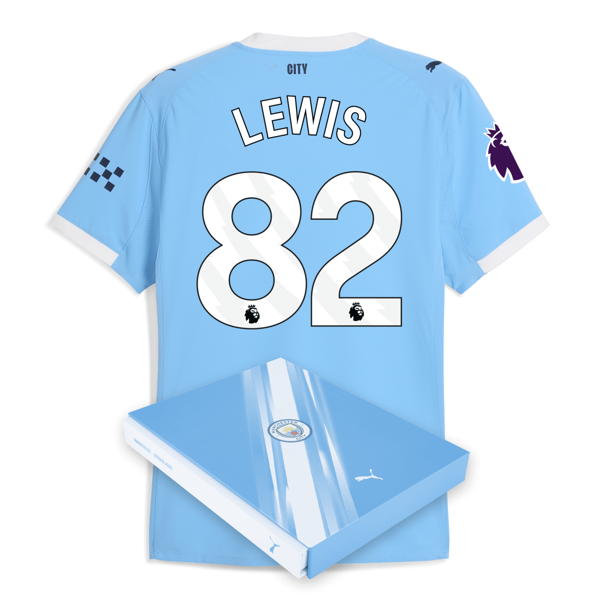 Manchester City manchester city premier league home authentic jersey 202526 with lewis 82 printing in gift box Collection - ManchesterCitystore.com
