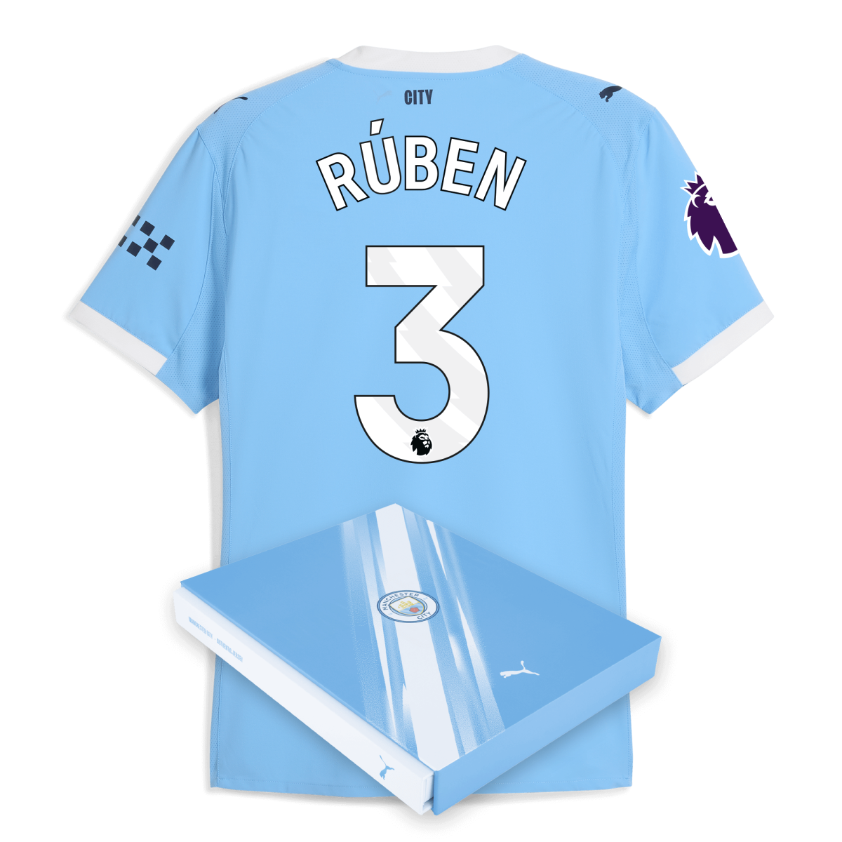 Manchester City manchester city premier league home authentic jersey 202526 with ruben 3 printing in gift box Collection - ManchesterCitystore.com