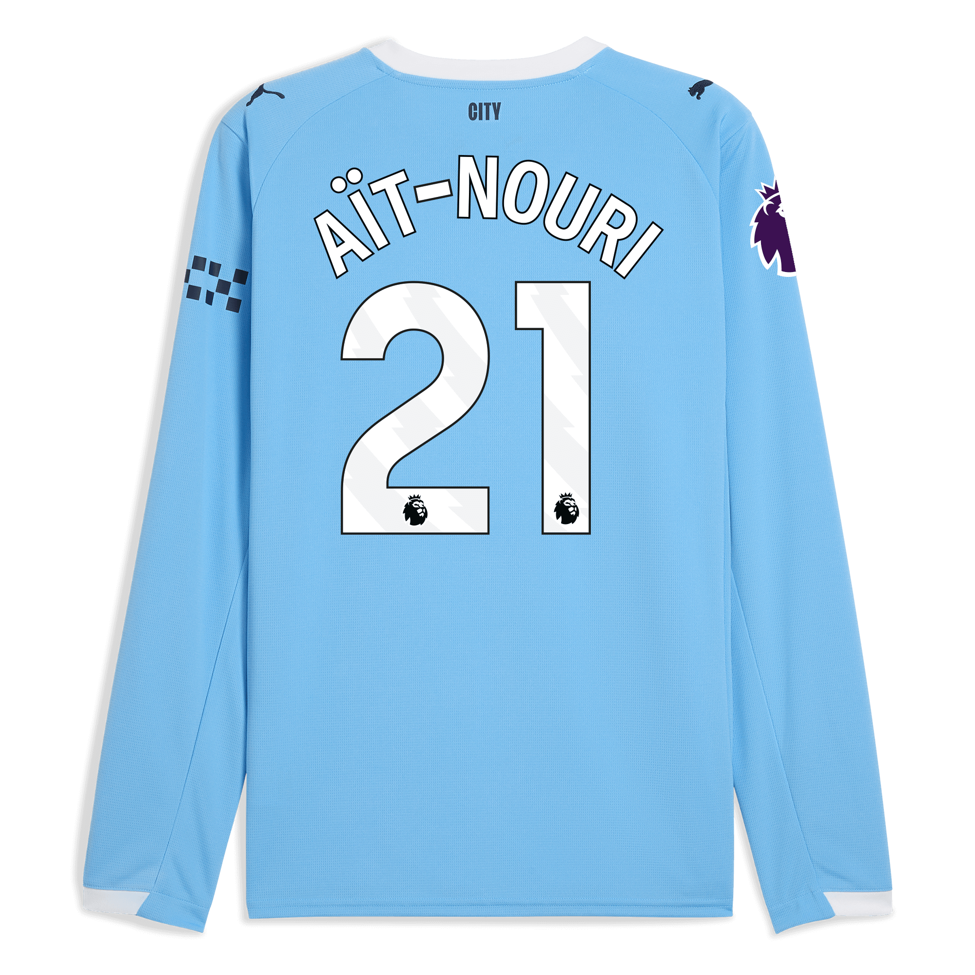 Manchester City manchester city premier league home jersey 202526 long sleeve with ait-nouri 21 printing Collection - ManchesterCitystore.com