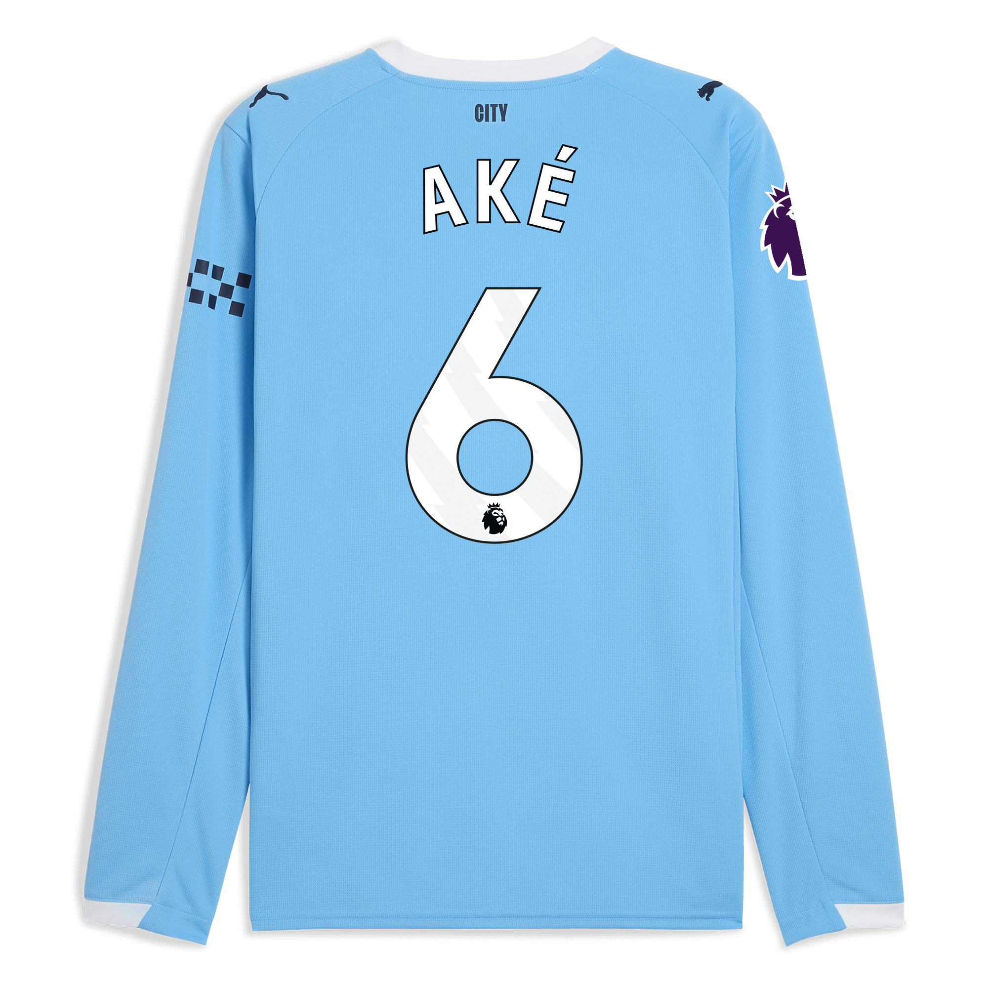 Manchester City manchester city premier league home jersey 202526 long sleeve with ake 6 printing Collection - ManchesterCitystore.com
