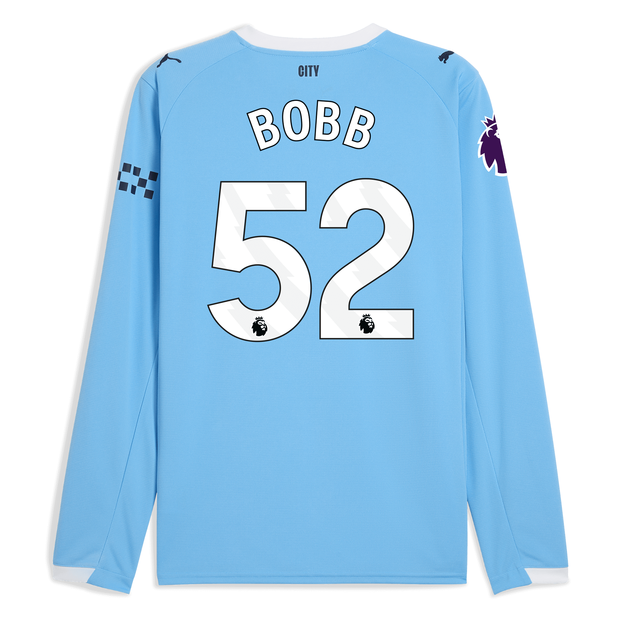 Manchester City manchester city premier league home jersey 202526 long sleeve with bobb 52 printing Collection - ManchesterCitystore.com