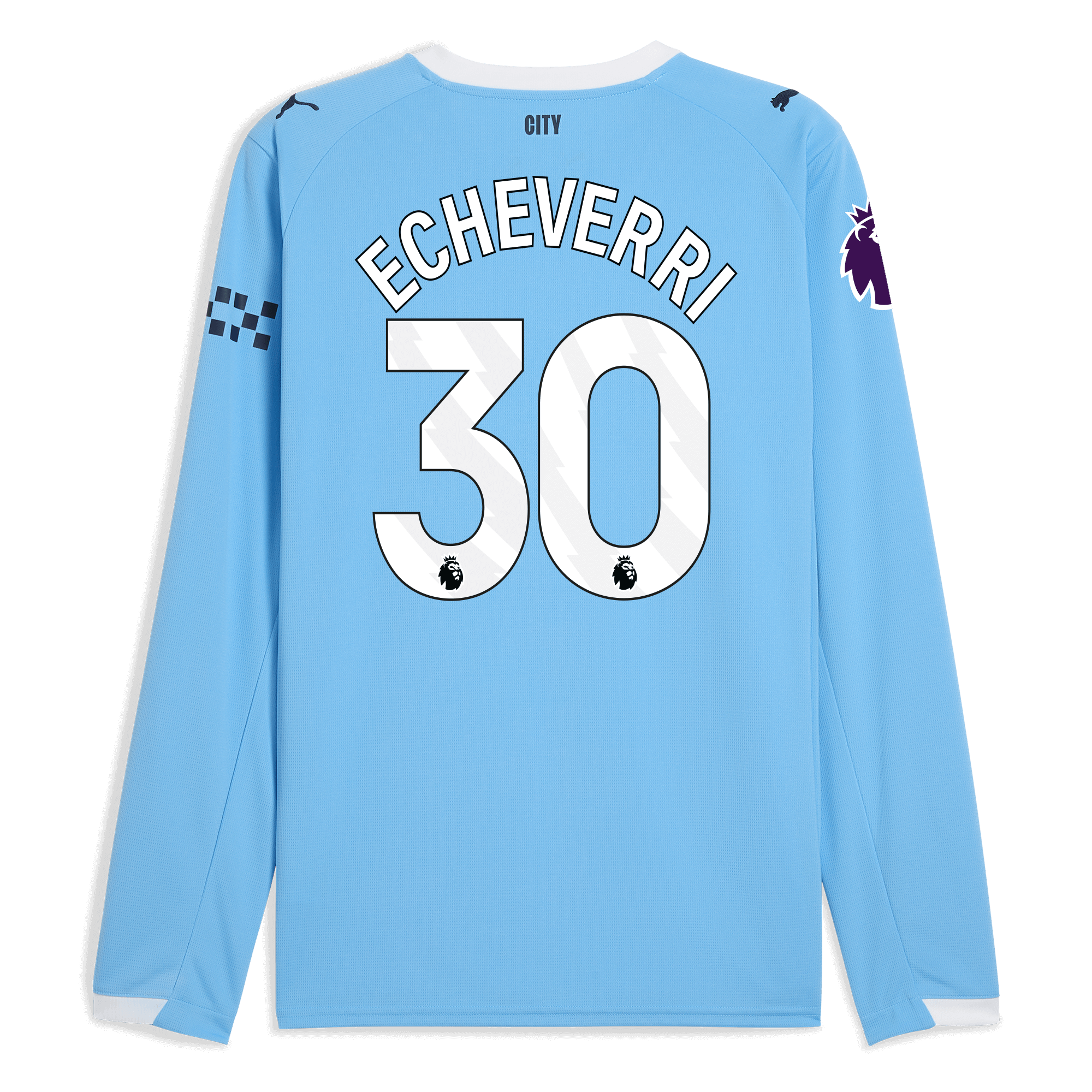 Manchester City manchester city premier league home jersey 202526 long sleeve with echeverri 30 printing Collection - ManchesterCitystore.com