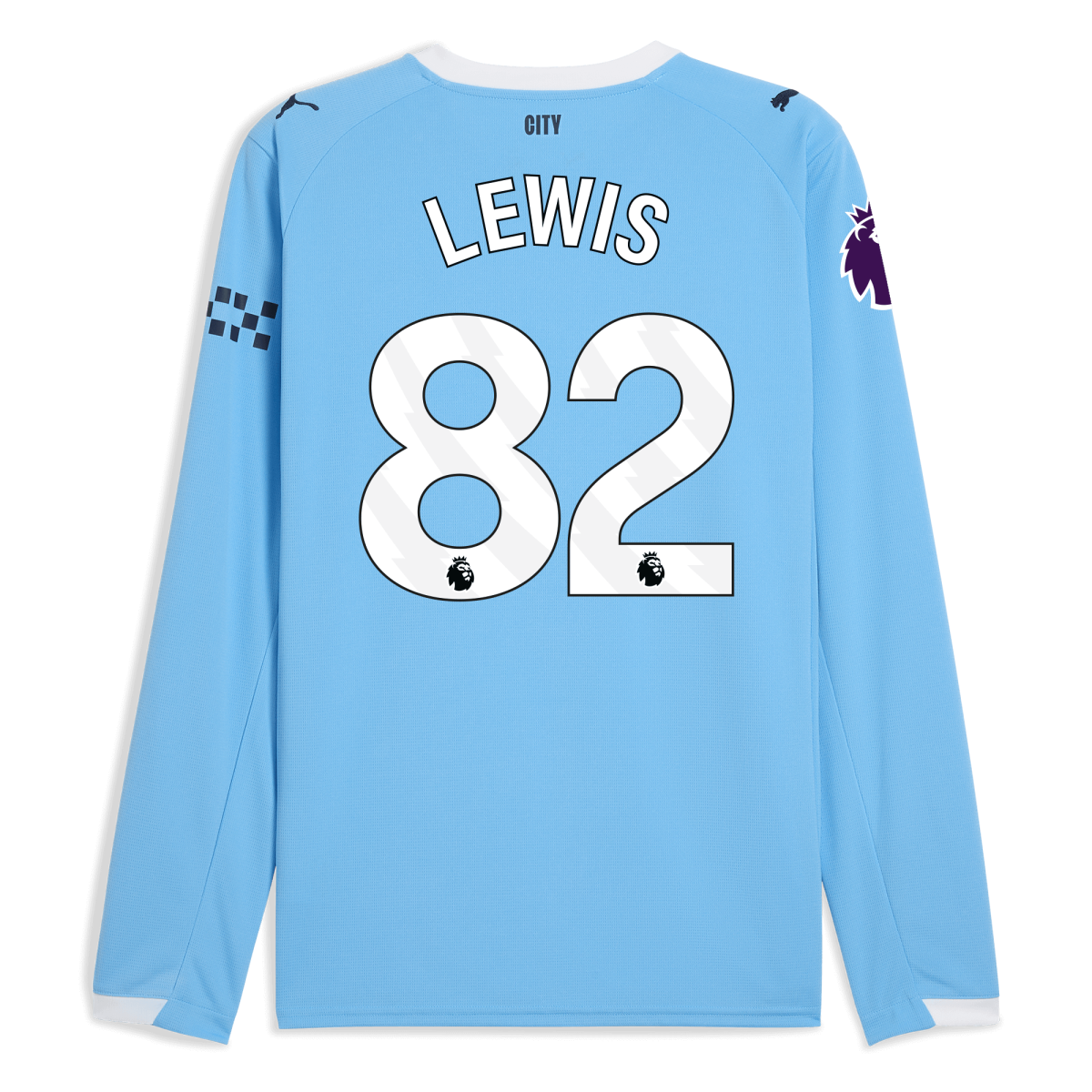 Manchester City manchester city premier league home jersey 202526 long sleeve with lewis 82 printing Collection - ManchesterCitystore.com