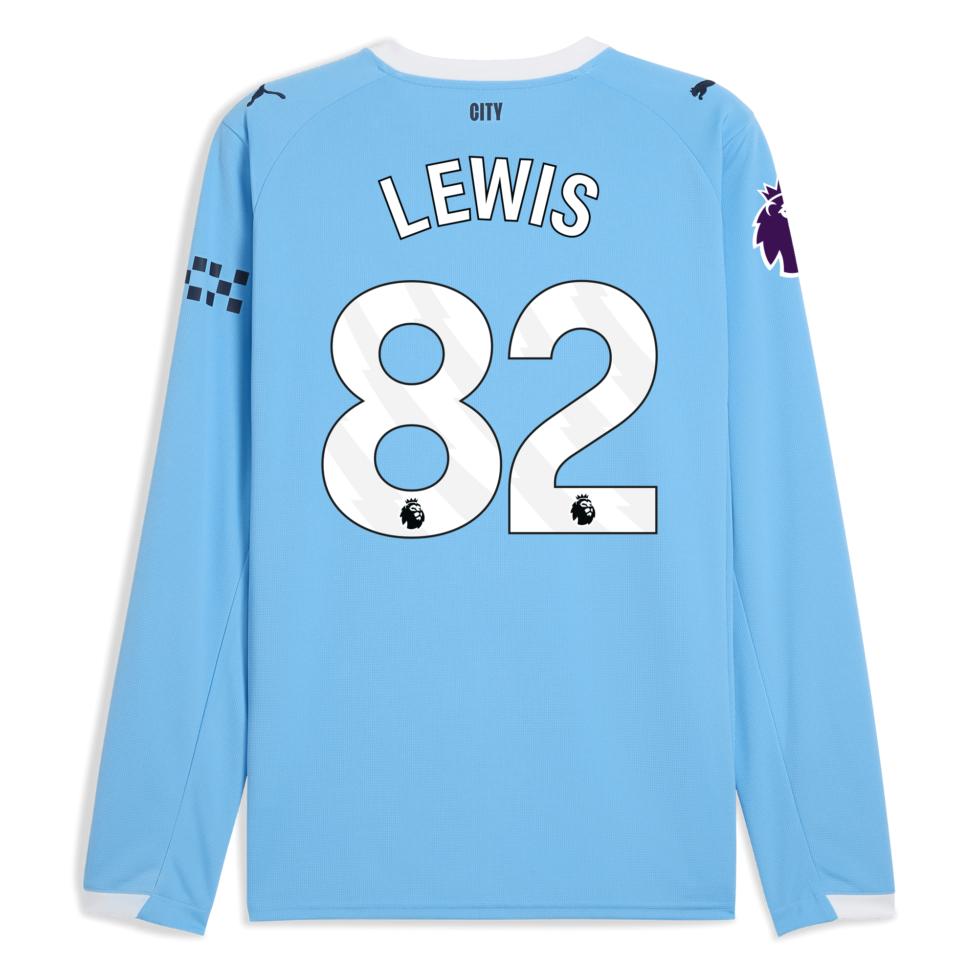 Manchester City manchester city premier league home jersey 202526 long sleeve with lewis 82 printing Collection - ManchesterCitystore.com