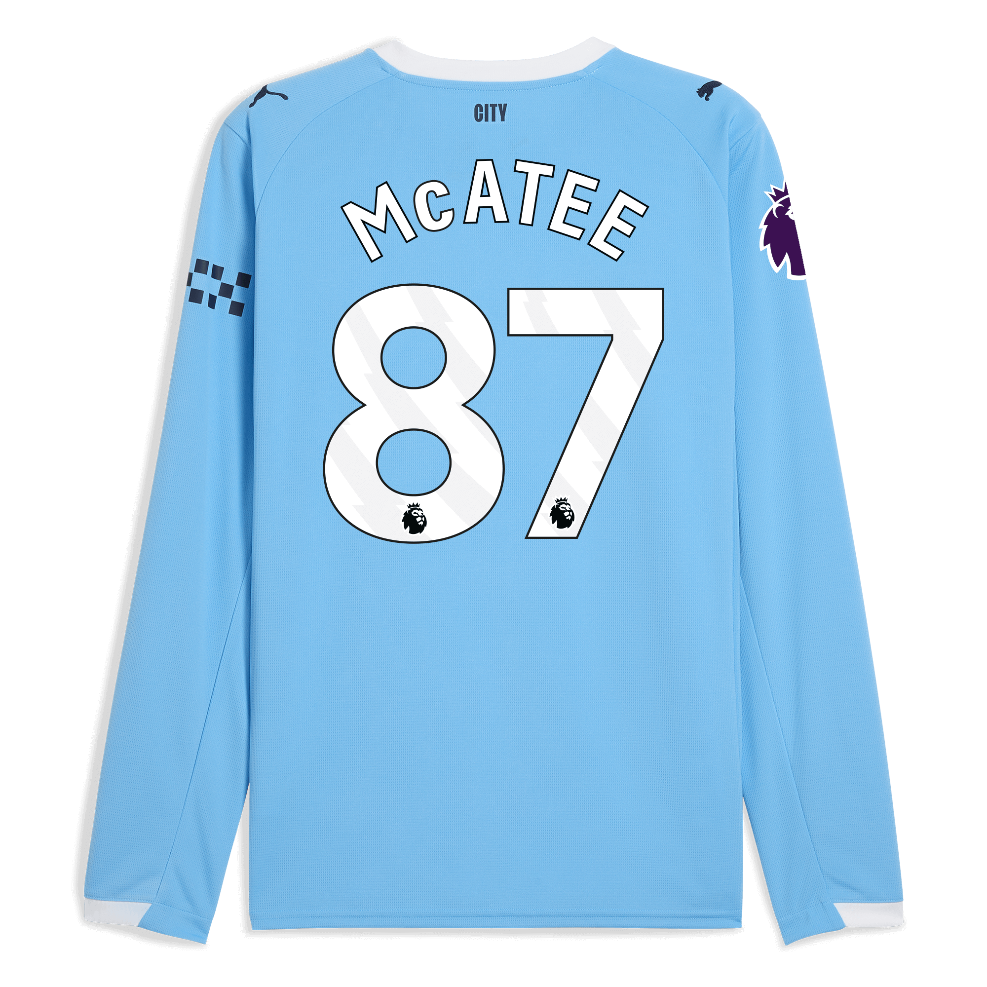 Manchester City manchester city premier league home jersey 202526 long sleeve with mcatee 87 printing Collection - ManchesterCitystore.com