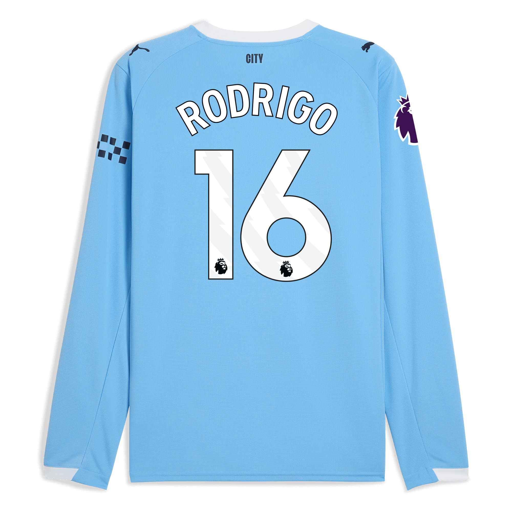 Manchester City manchester city premier league home jersey 202526 long sleeve with rodrigo 16 printing Collection - ManchesterCitystore.com