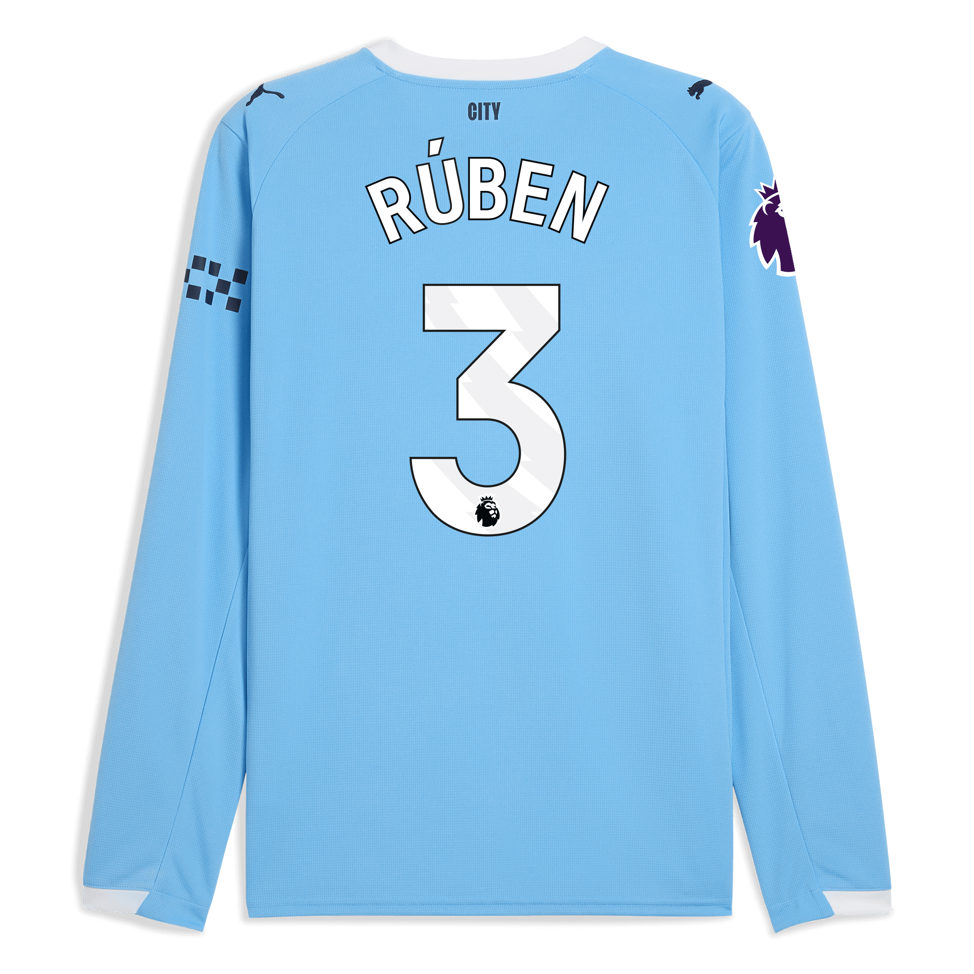 Manchester City manchester city premier league home jersey 202526 long sleeve with ruben 3 printing Collection - ManchesterCitystore.com