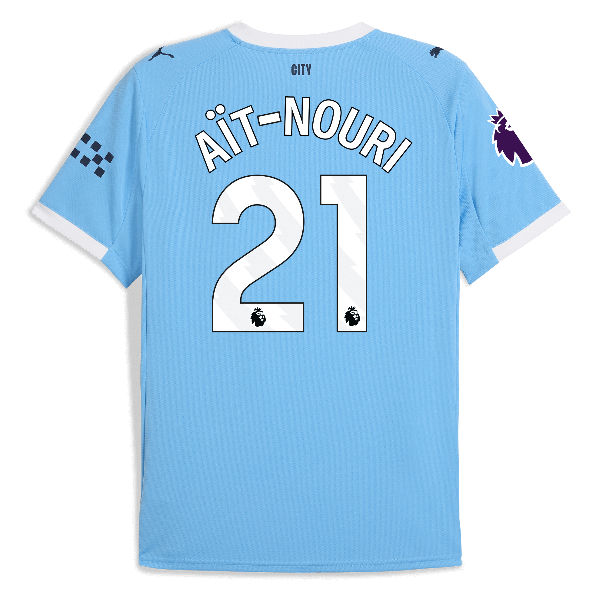 Manchester City manchester city premier league home jersey 202526 with ait-nouri 21 printing Collection - ManchesterCitystore.com