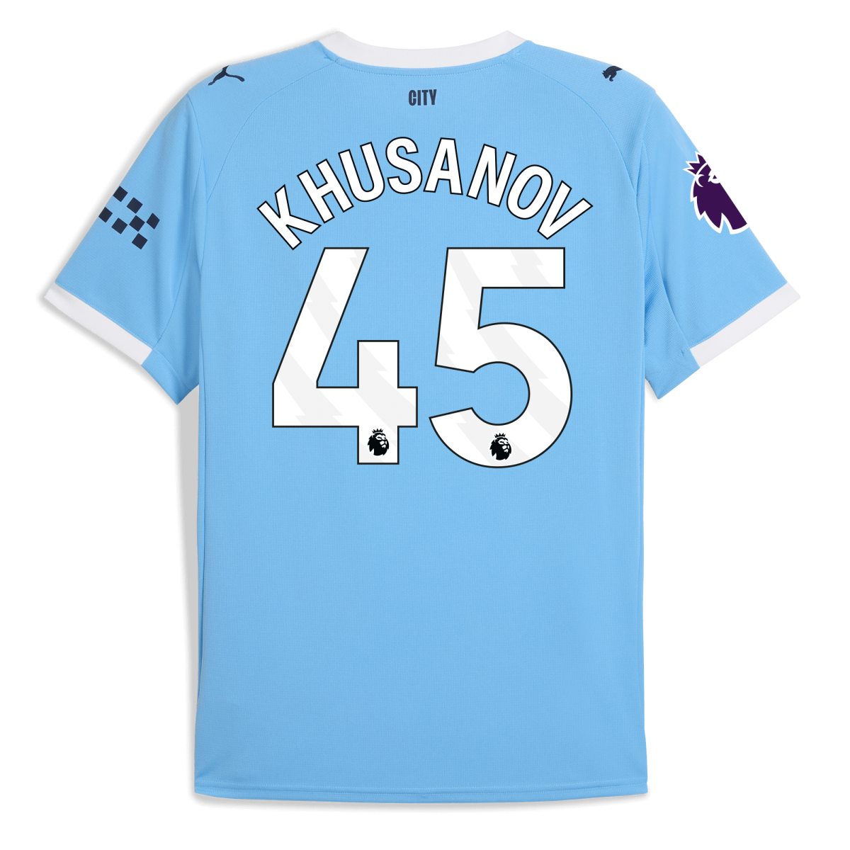 Manchester City manchester city premier league home jersey 202526 with khusanov 45 printing Collection - ManchesterCitystore.com