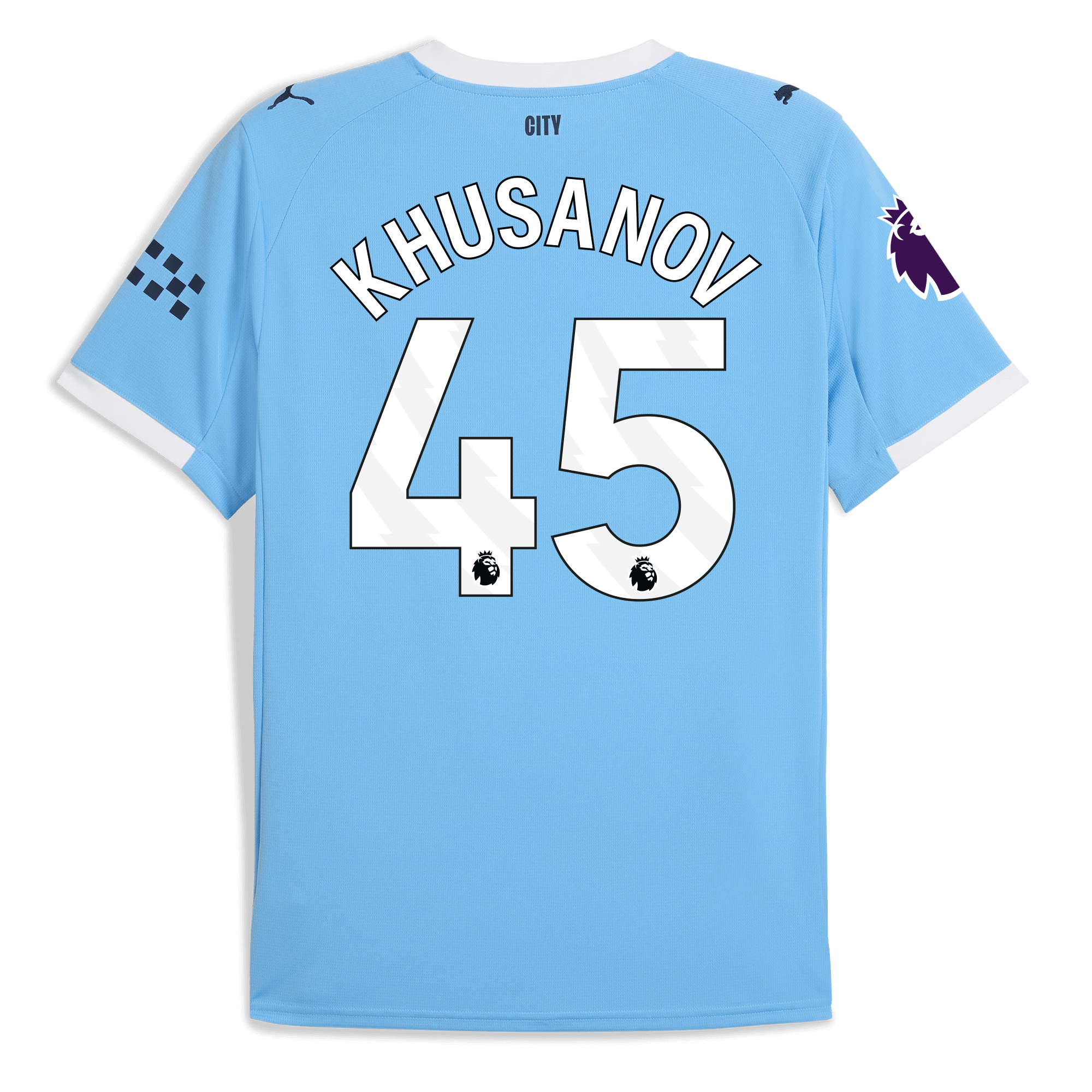 Manchester City manchester city premier league home jersey 202526 with khusanov 45 printing Collection - ManchesterCitystore.com