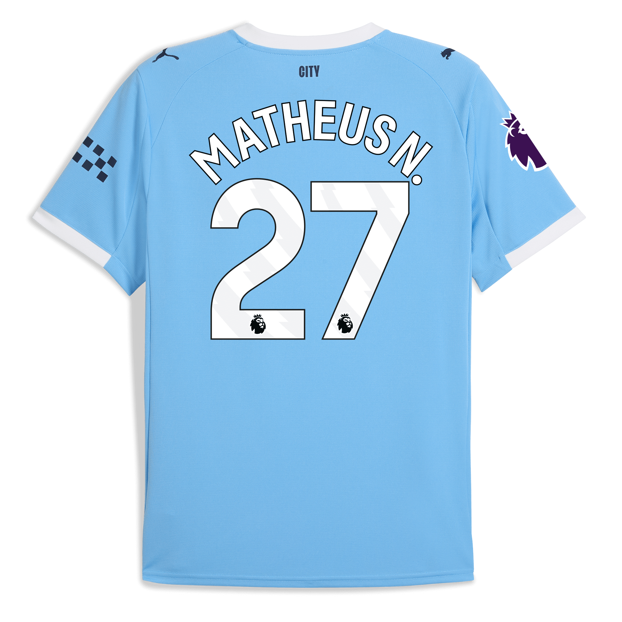 Manchester City manchester city premier league home jersey 202526 with matheus n. 27 printing Collection - ManchesterCitystore.com