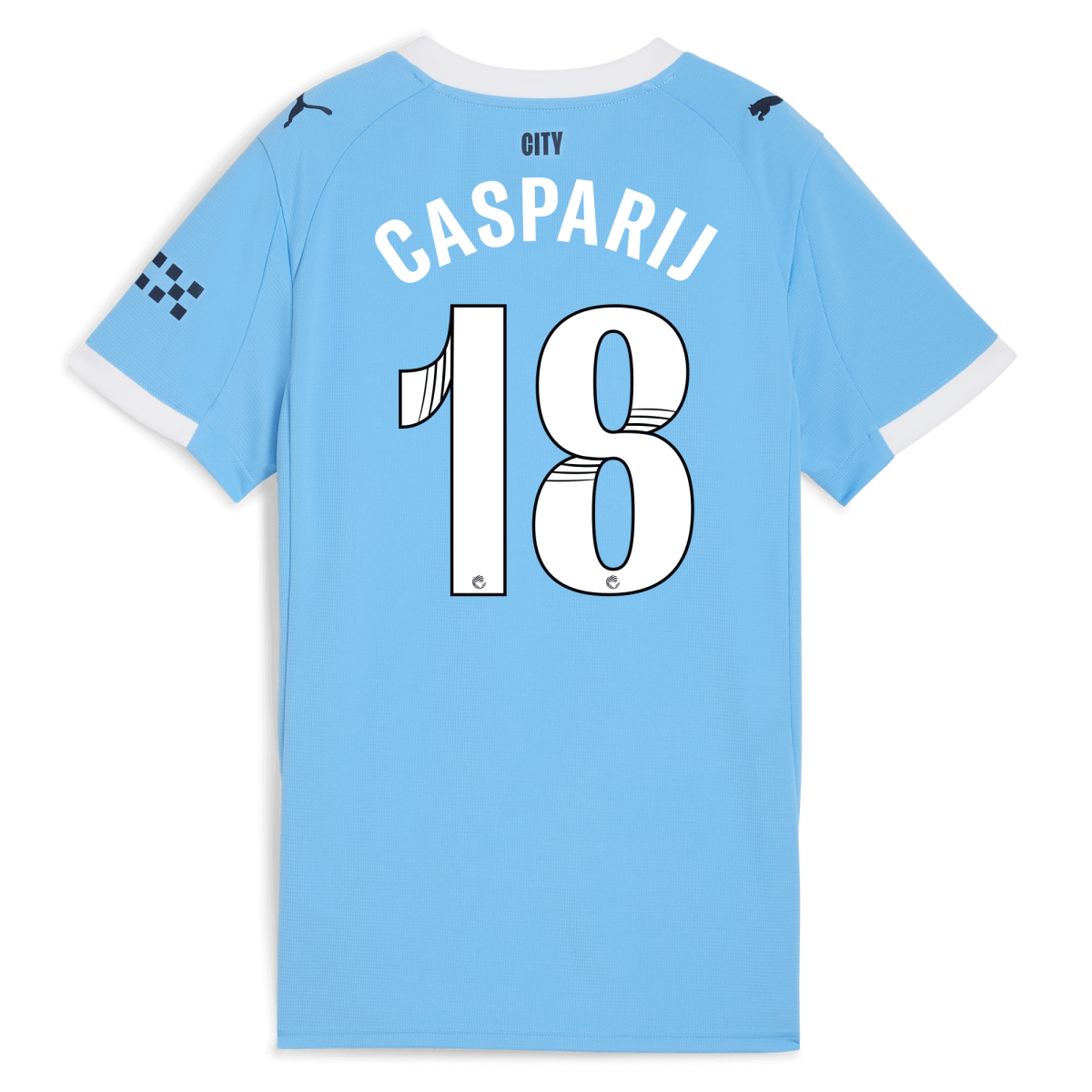 Manchester City womens manchester city home jersey 202526 with casparij 18 printing Collection - ManchesterCitystore.com