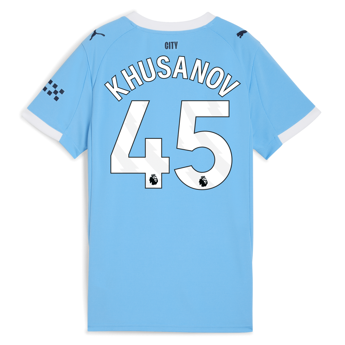 Manchester City womens manchester city home jersey 202526 with khusanov 45 printing Collection - ManchesterCitystore.com