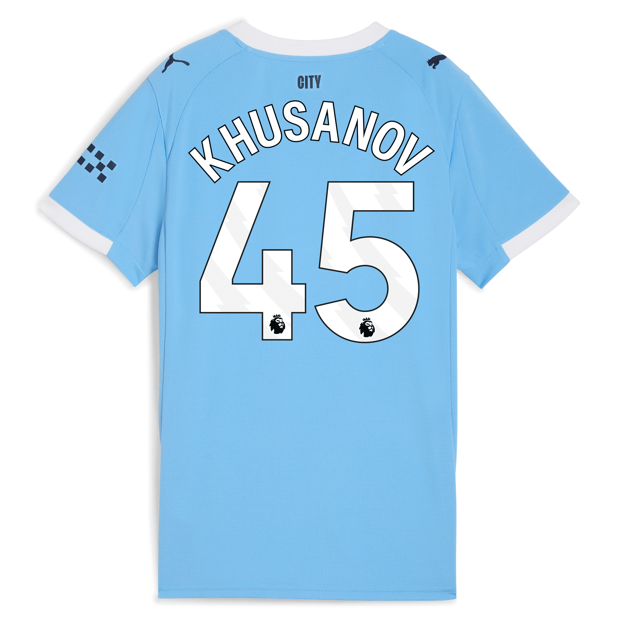 Manchester City womens manchester city home jersey 202526 with khusanov 45 printing Collection - ManchesterCitystore.com