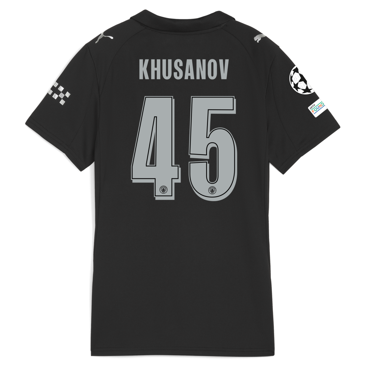 Manchester City womens manchester city man city champions league away jersey 202526 with khusanov 45 printing Collection - ManchesterCitystore.com