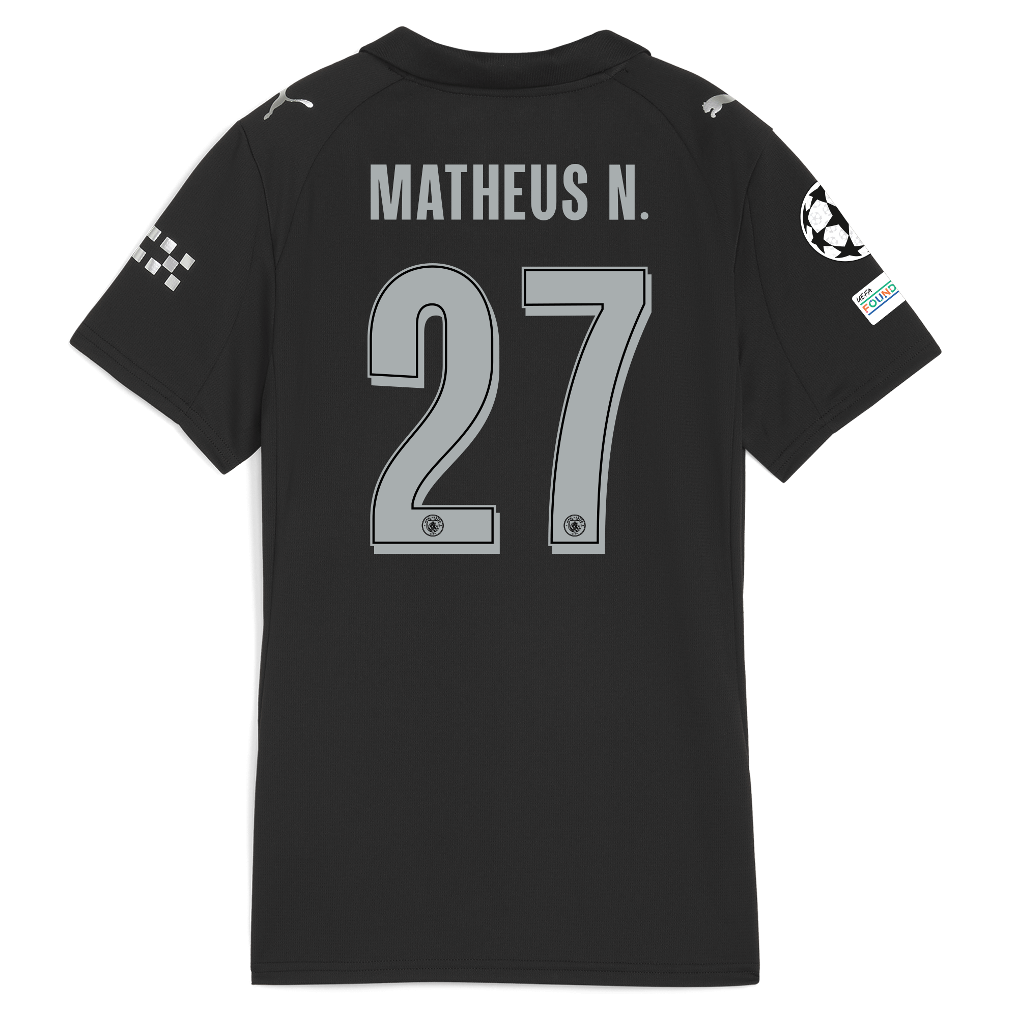 Manchester City womens manchester city man city champions league away jersey 202526 with matheus n. 27 printing Collection - ManchesterCitystore.com
