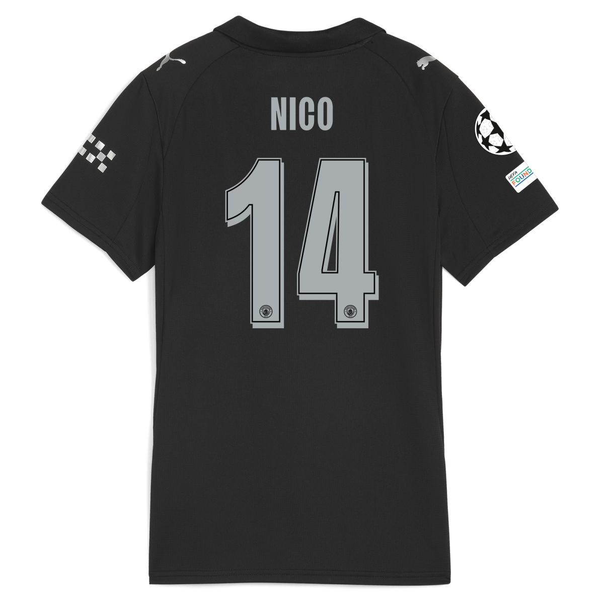 Manchester City womens manchester city man city champions league away jersey 202526 with nico 14 printing Collection - ManchesterCitystore.com