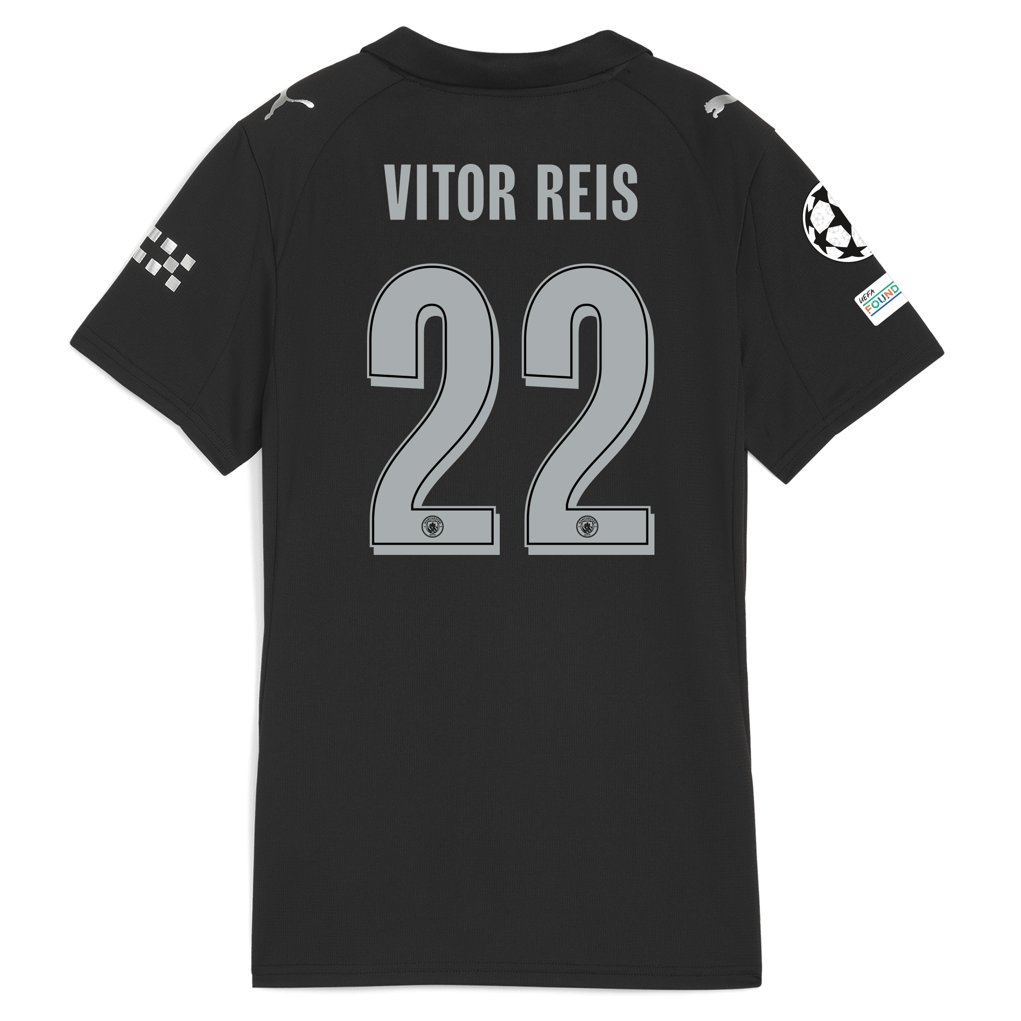Manchester City womens manchester city man city champions league away jersey 202526 with vitor reis 22 printing Collection - ManchesterCitystore.com