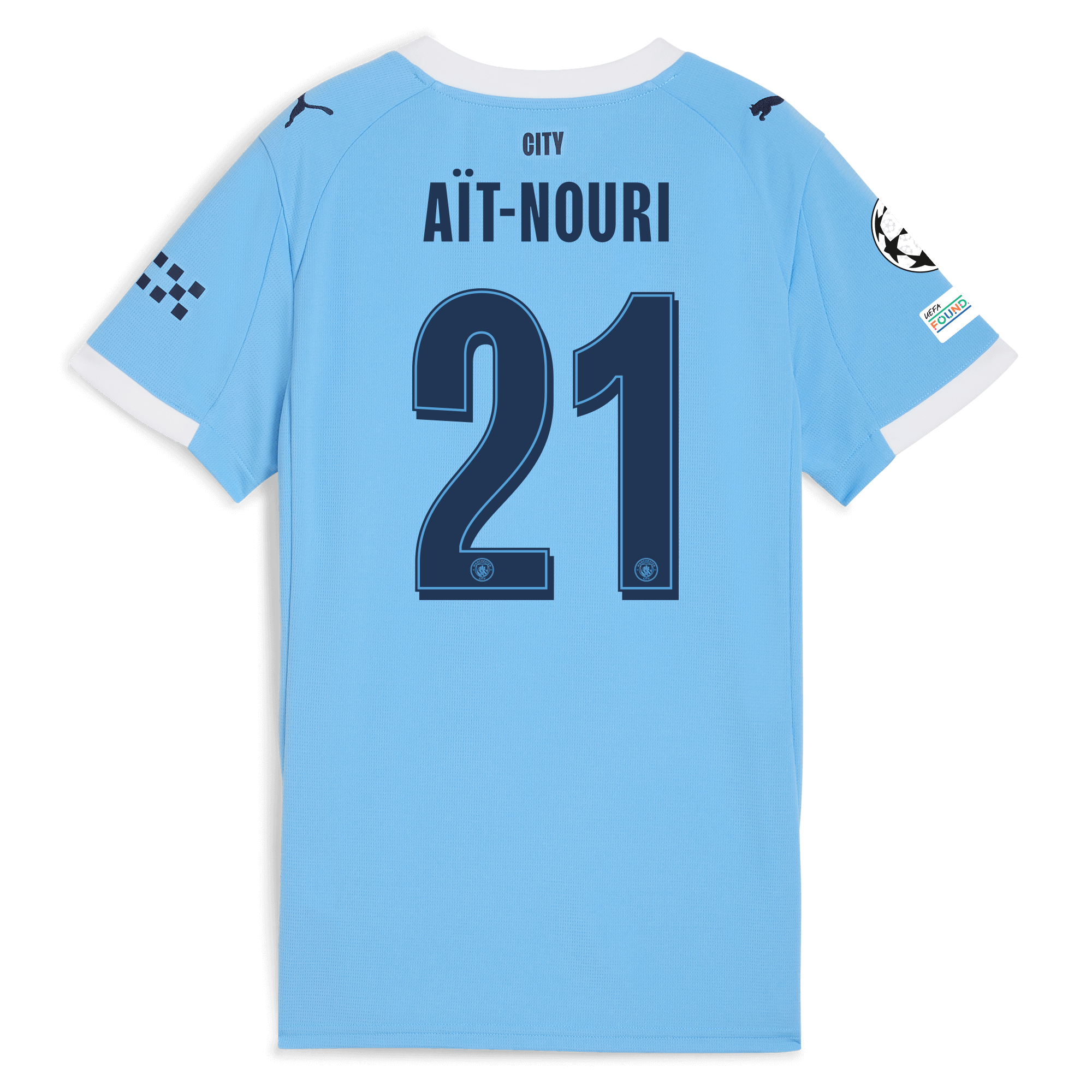 Manchester City womens manchester city man city champions league home jersey 202526 with ait-nouri 21 printing Collection - ManchesterCitystore.com
