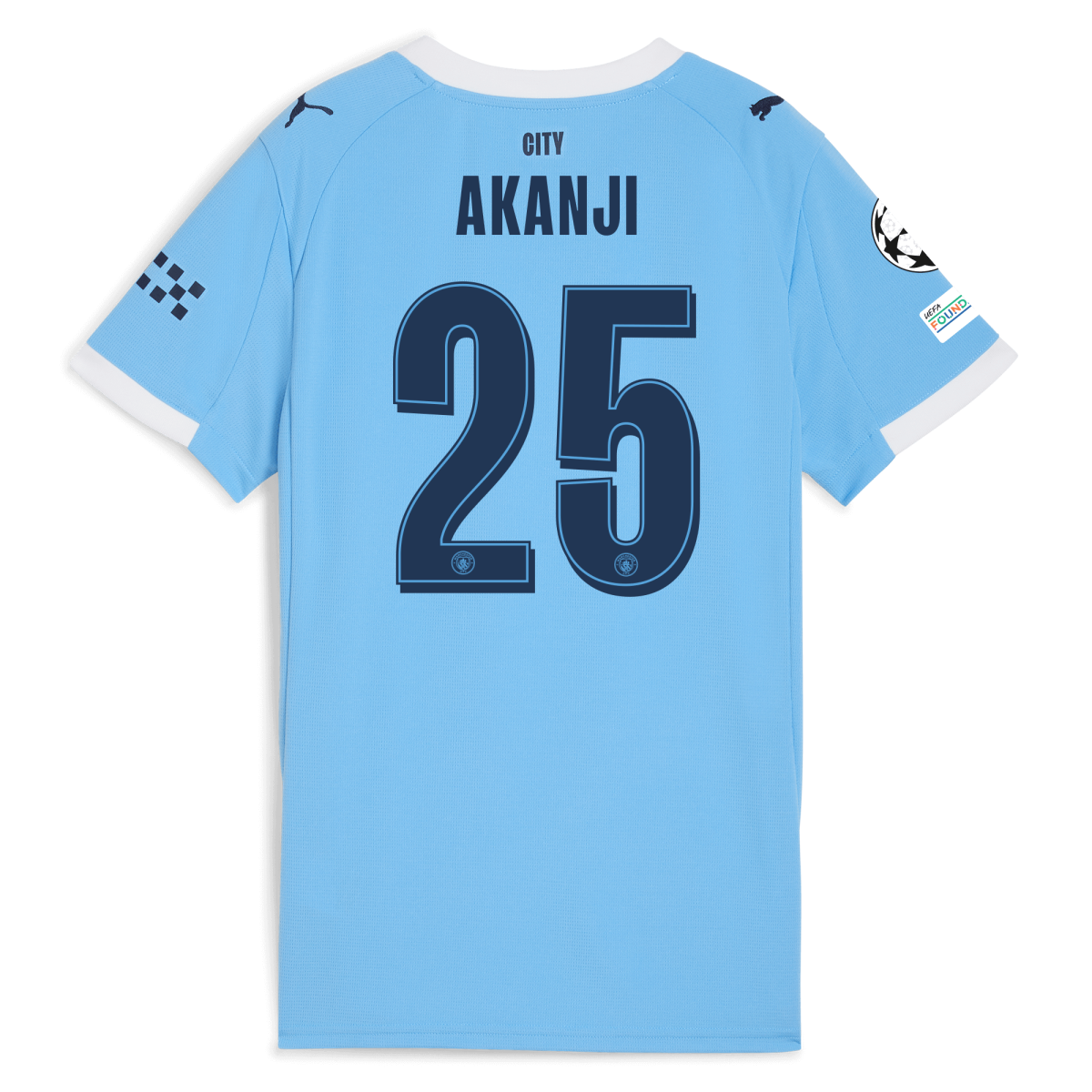 Manchester City womens manchester city man city champions league home jersey 202526 with akanji 25 printing Collection - ManchesterCitystore.com