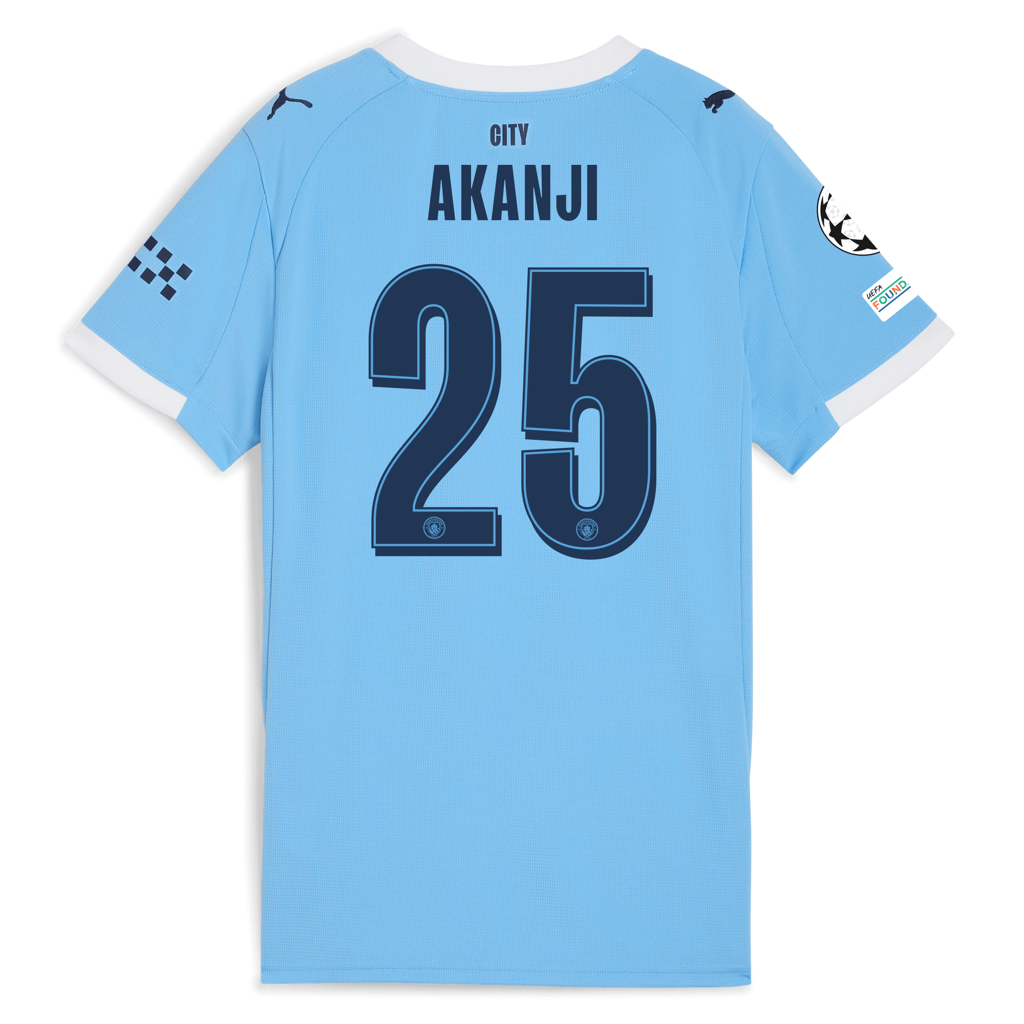 Manchester City womens manchester city man city champions league home jersey 202526 with akanji 25 printing Collection - ManchesterCitystore.com
