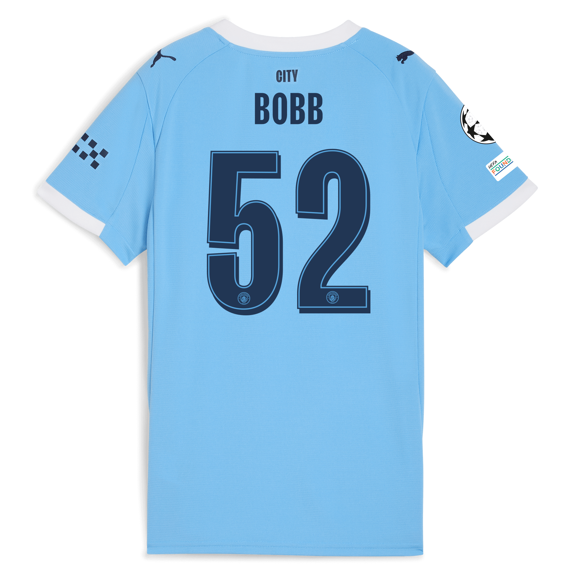 Manchester City womens manchester city man city champions league home jersey 202526 with bobb 52 printing Collection - ManchesterCitystore.com