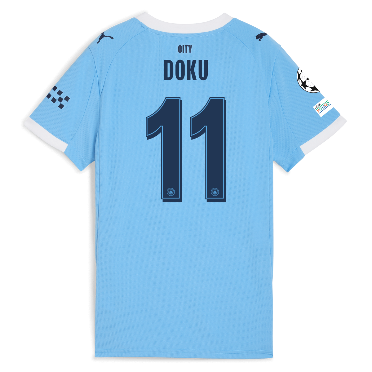 Manchester City womens manchester city man city champions league home jersey 202526 with doku 11 printing Collection - ManchesterCitystore.com