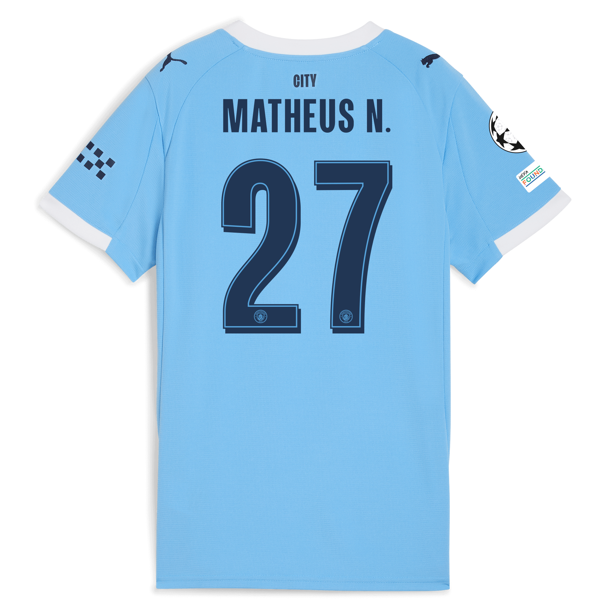 Manchester City womens manchester city man city champions league home jersey 202526 with matheus n. 27 printing Collection - ManchesterCitystore.com