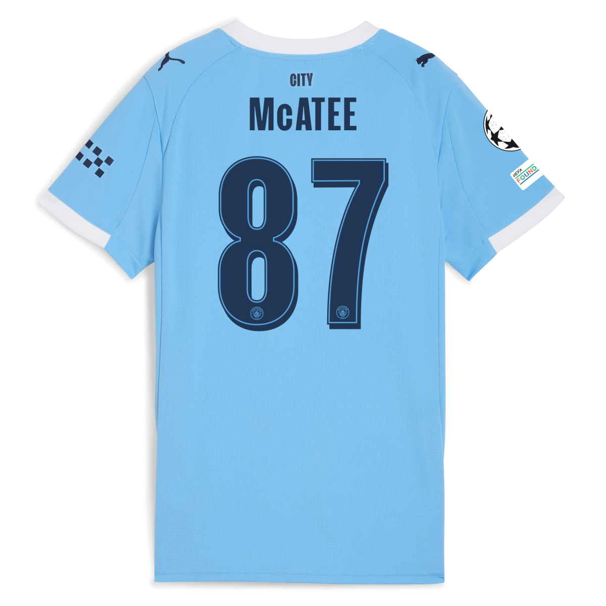 Manchester City womens manchester city man city champions league home jersey 202526 with mcatee 87 printing Collection - ManchesterCitystore.com