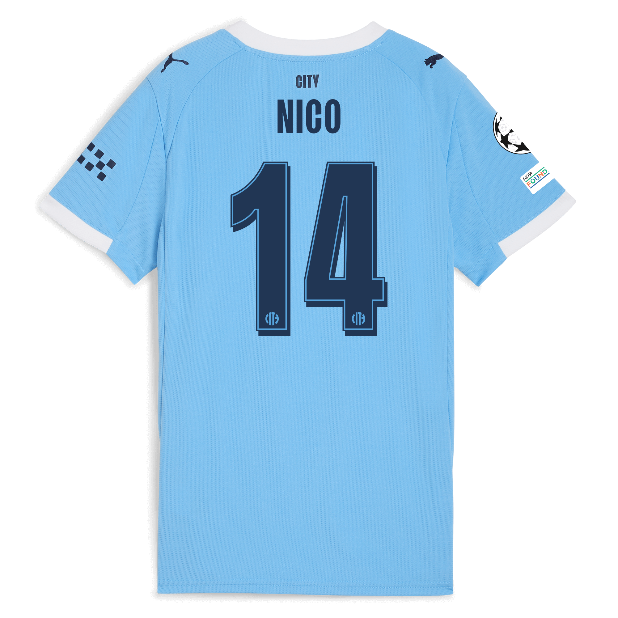 Manchester City womens manchester city man city champions league home jersey 202526 with nico 14 printing Collection - ManchesterCitystore.com