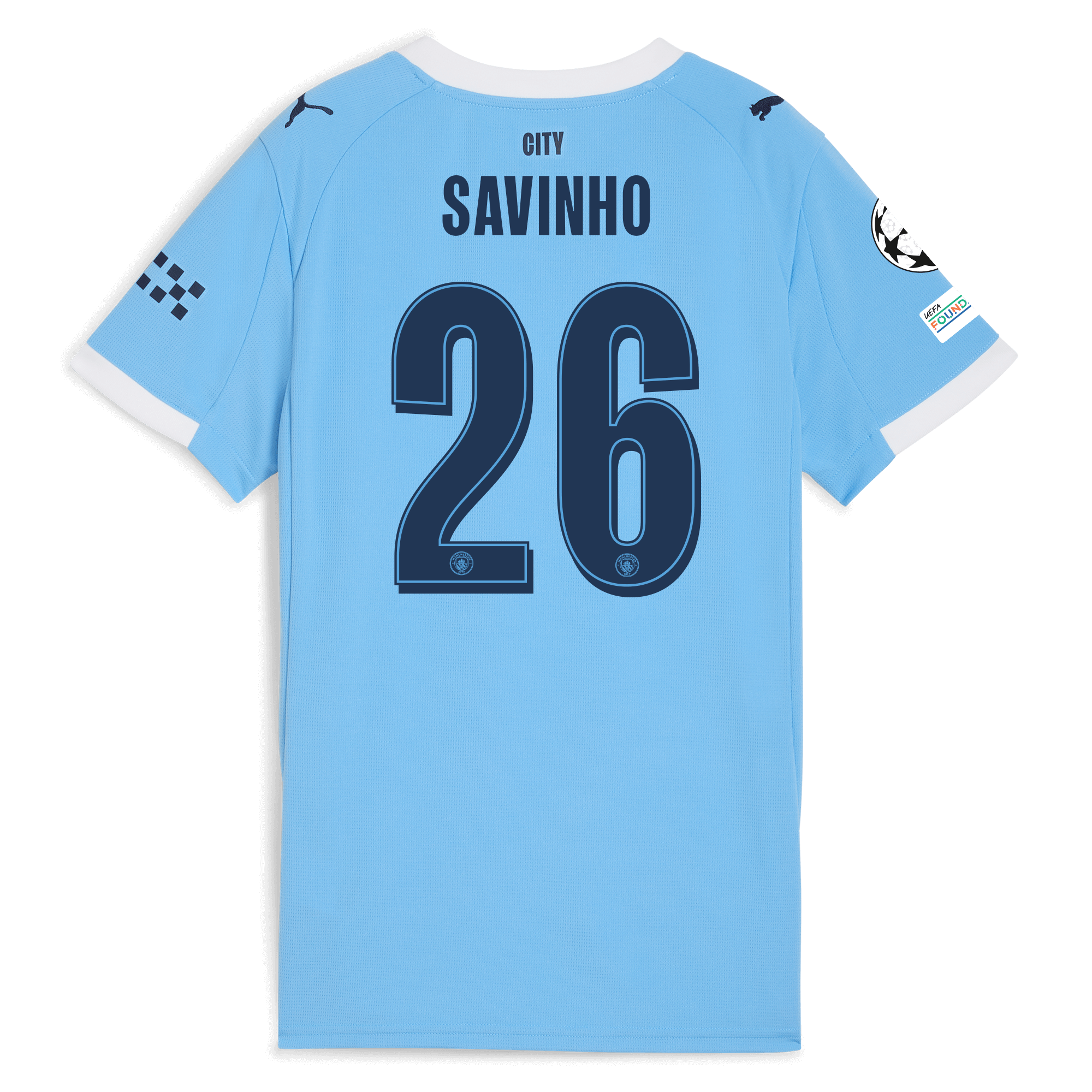 Manchester City womens manchester city man city champions league home jersey 202526 with savinho 26 printing Collection - ManchesterCitystore.com