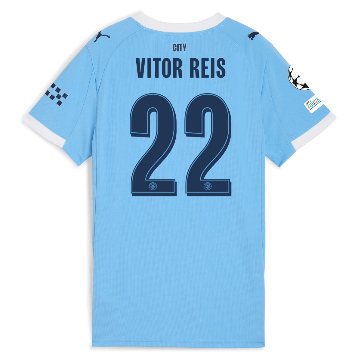 Manchester City womens manchester city man city champions league home jersey 202526 with vitor reis 22 printing Collection - ManchesterCitystore.com