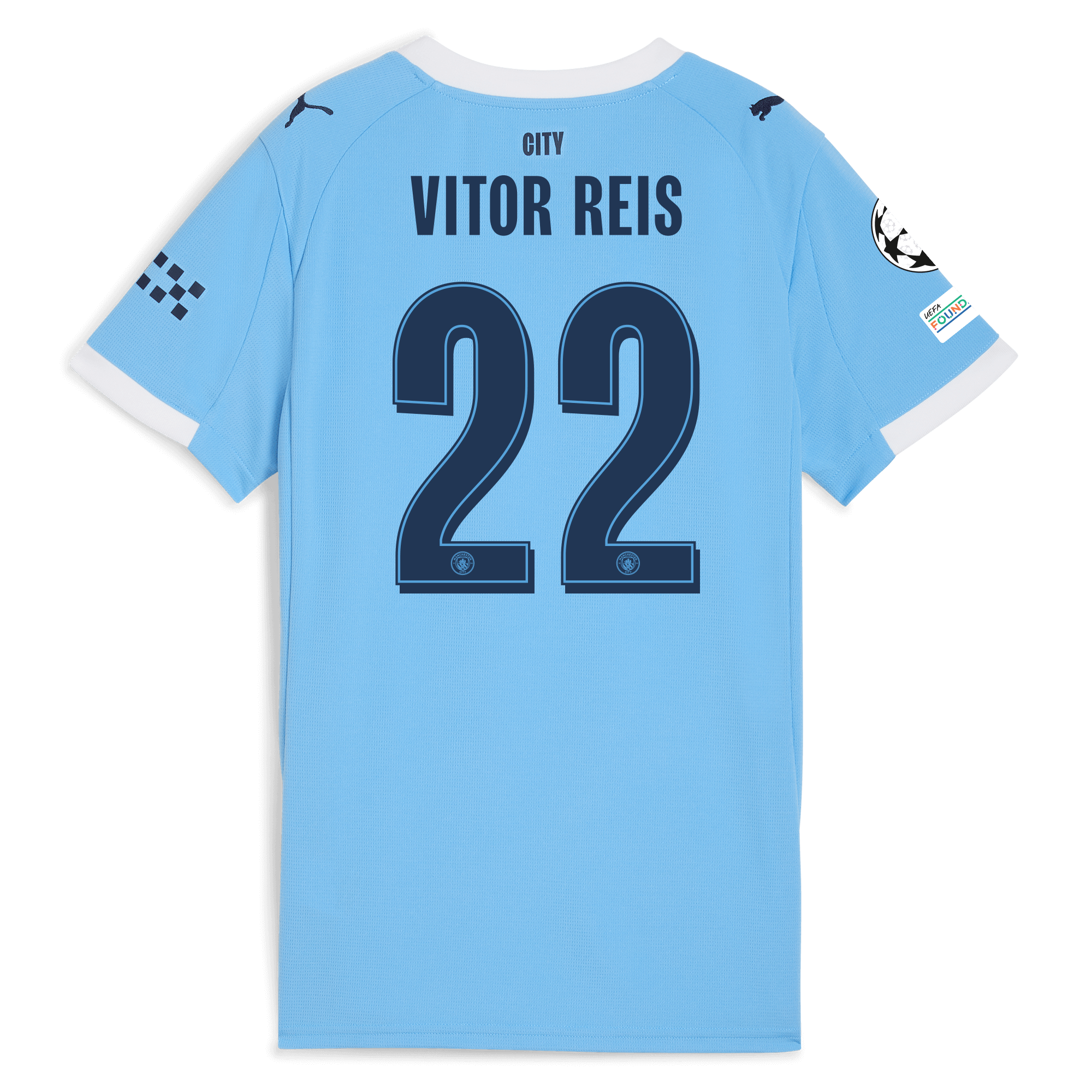 Manchester City womens manchester city man city champions league home jersey 202526 with vitor reis 22 printing Collection - ManchesterCitystore.com