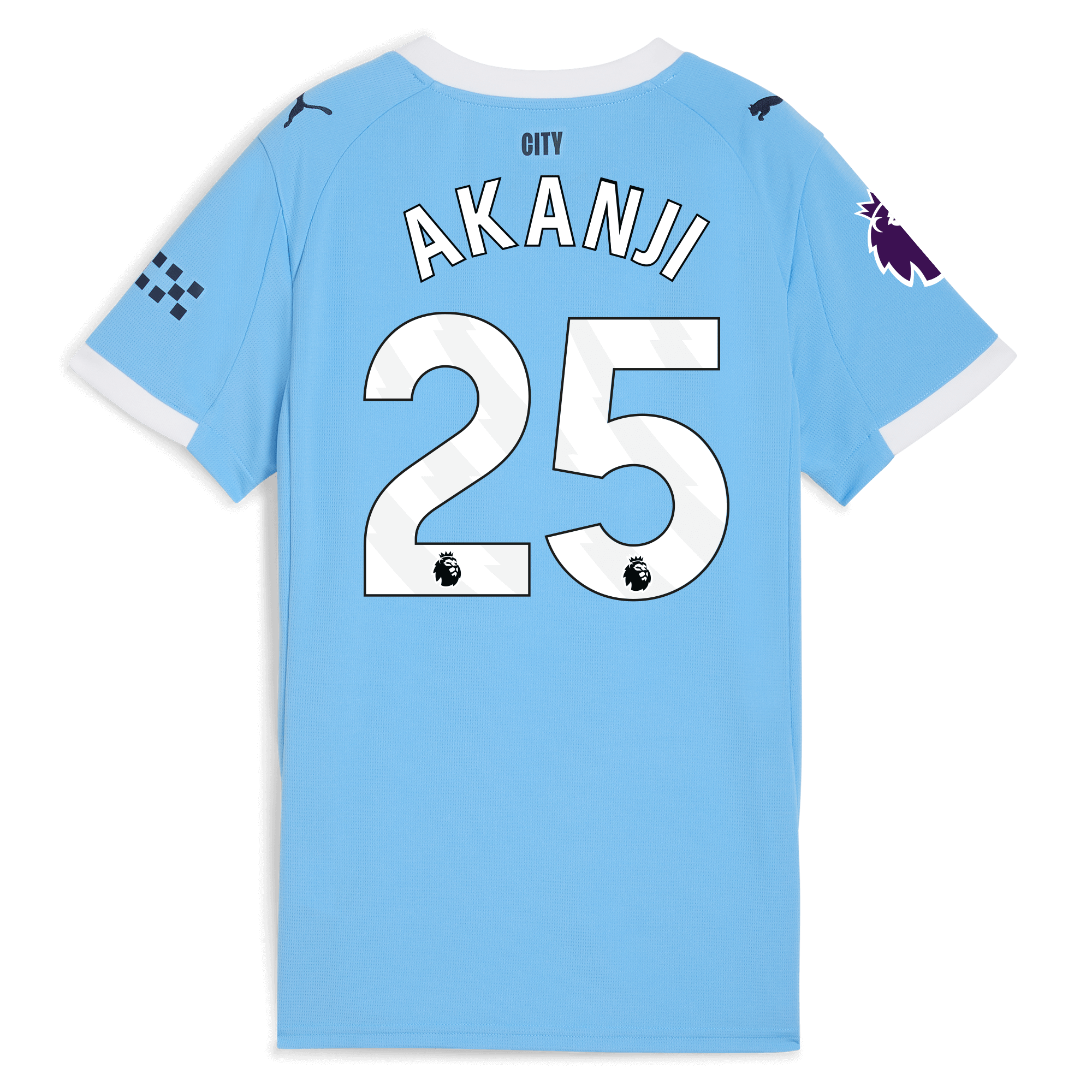 Manchester City womens manchester city premier league home jersey 202526 with akanji 25 printing Collection - ManchesterCitystore.com