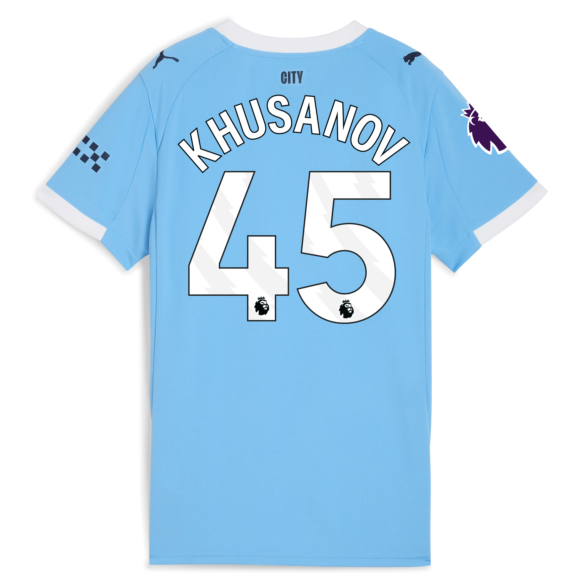 Manchester City womens manchester city premier league home jersey 202526 with khusanov 45 printing Collection - ManchesterCitystore.com