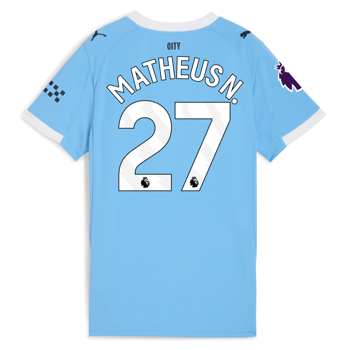 Manchester City womens manchester city premier league home jersey 202526 with matheus n. 27 printing Collection - ManchesterCitystore.com