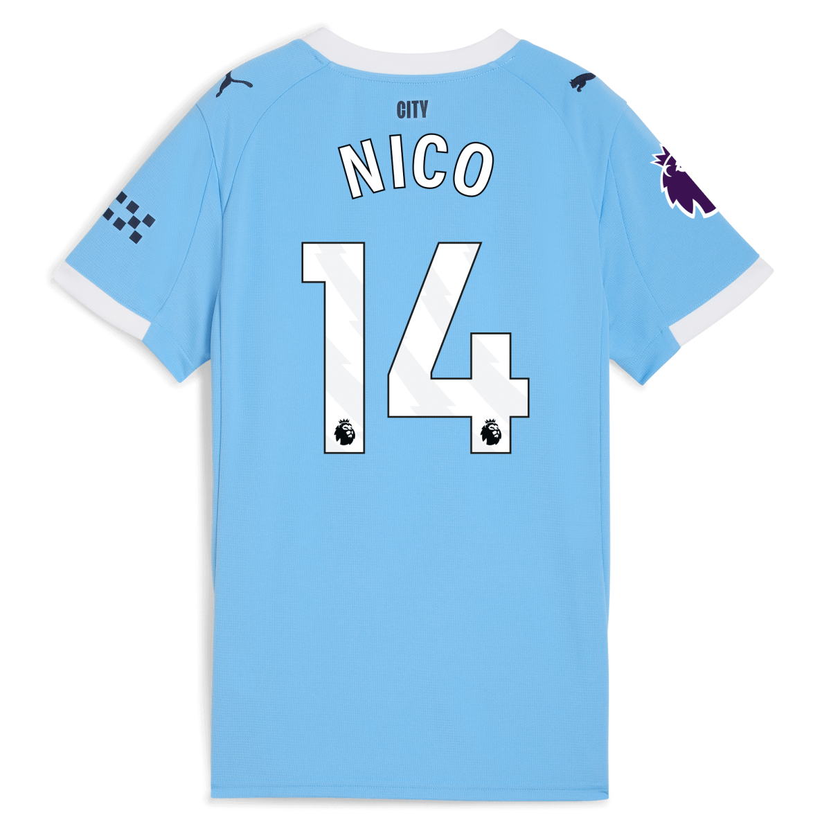 Manchester City womens manchester city premier league home jersey 202526 with nico 14 printing Collection - ManchesterCitystore.com