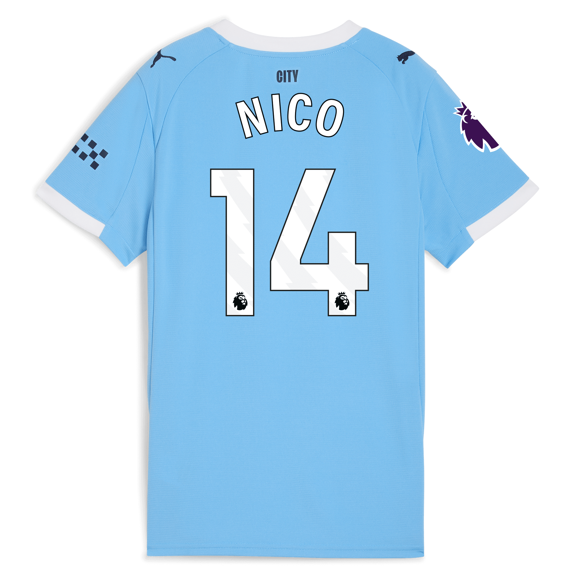 Manchester City womens manchester city premier league home jersey 202526 with nico 14 printing Collection - ManchesterCitystore.com